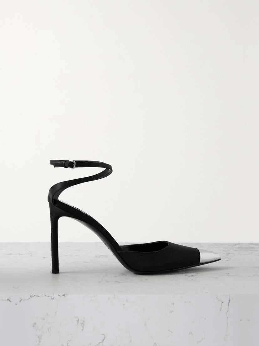 Sergio Rossi + Area Embellished Satin Pumps