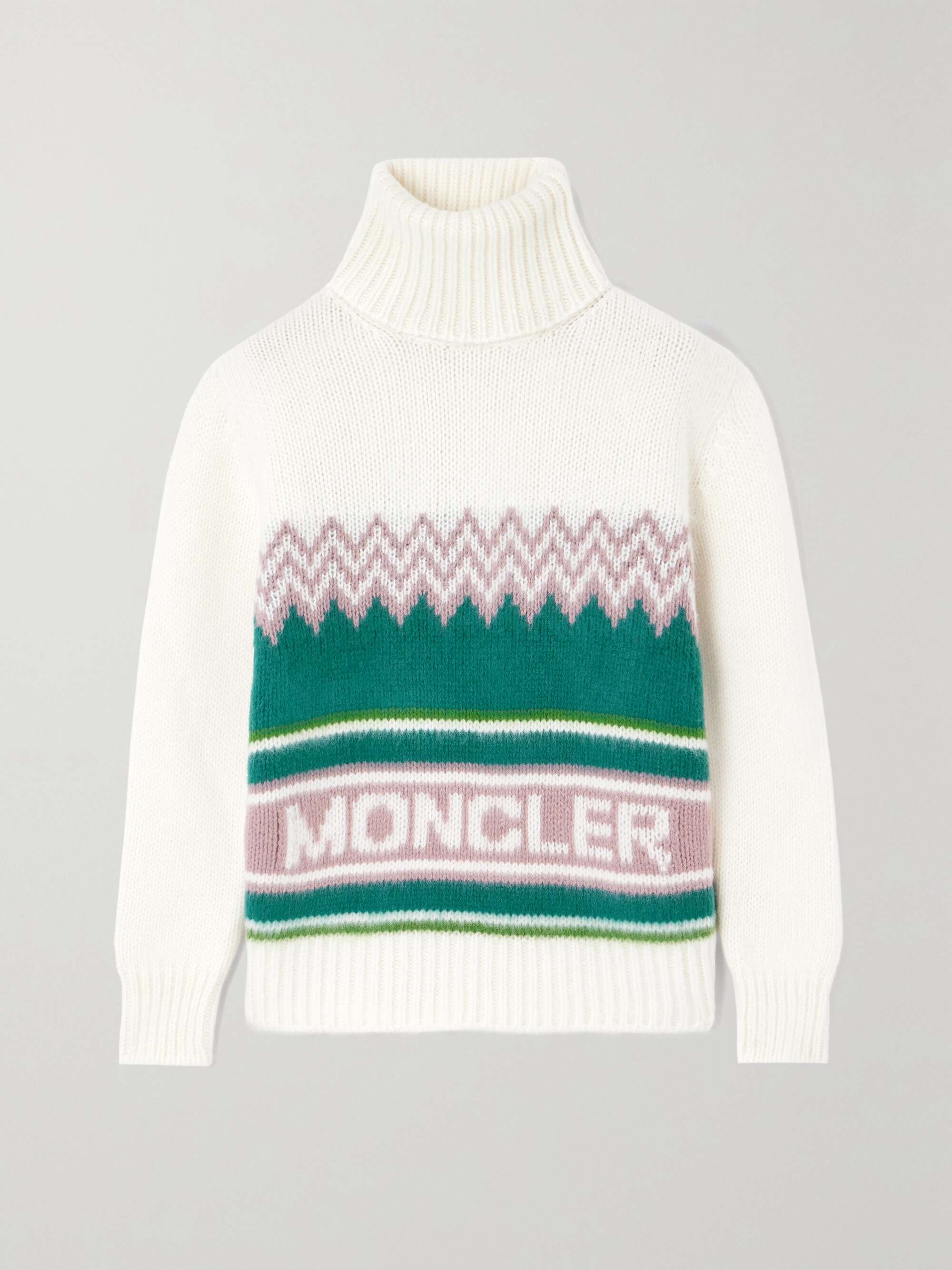 MONCLER Intarsia wool turtleneck sweater | NET-A-PORTER