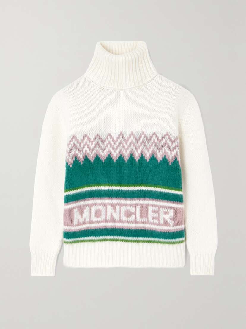 Moncler Intarsia Wool Turtleneck Sweater