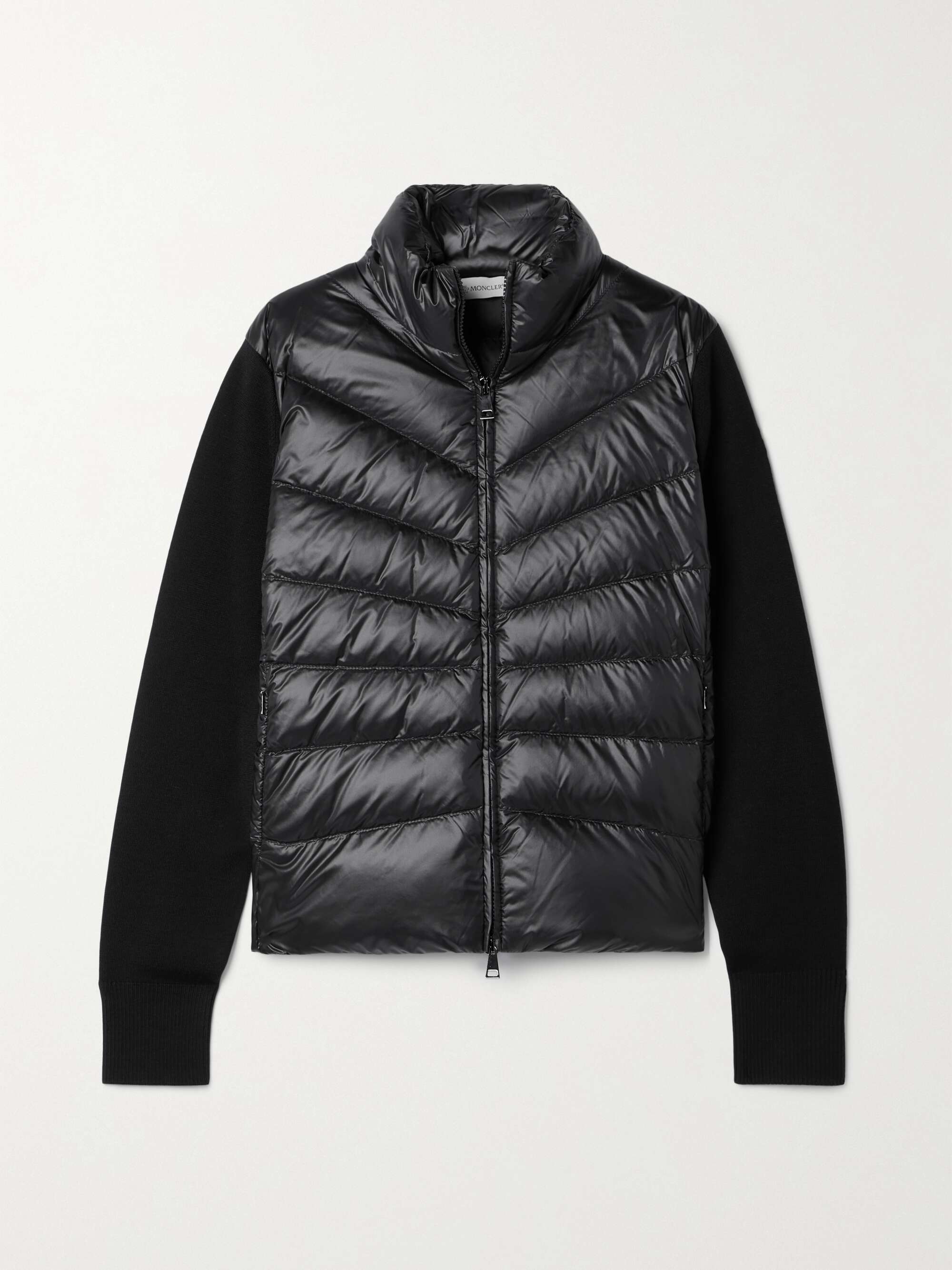 MONCLER Ribbed wool and quilted shell down jacket | NET-A-PORTER