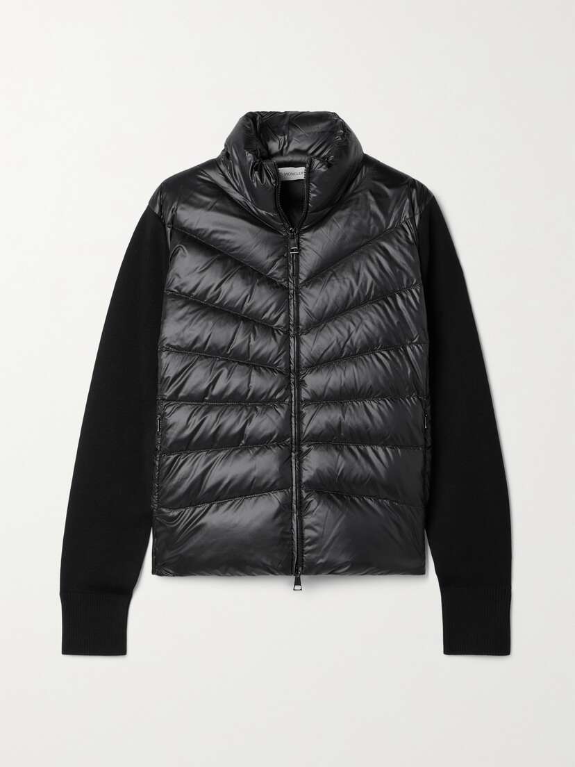 Moncler Ribbed Wool And Quilted Shell Down Jacket