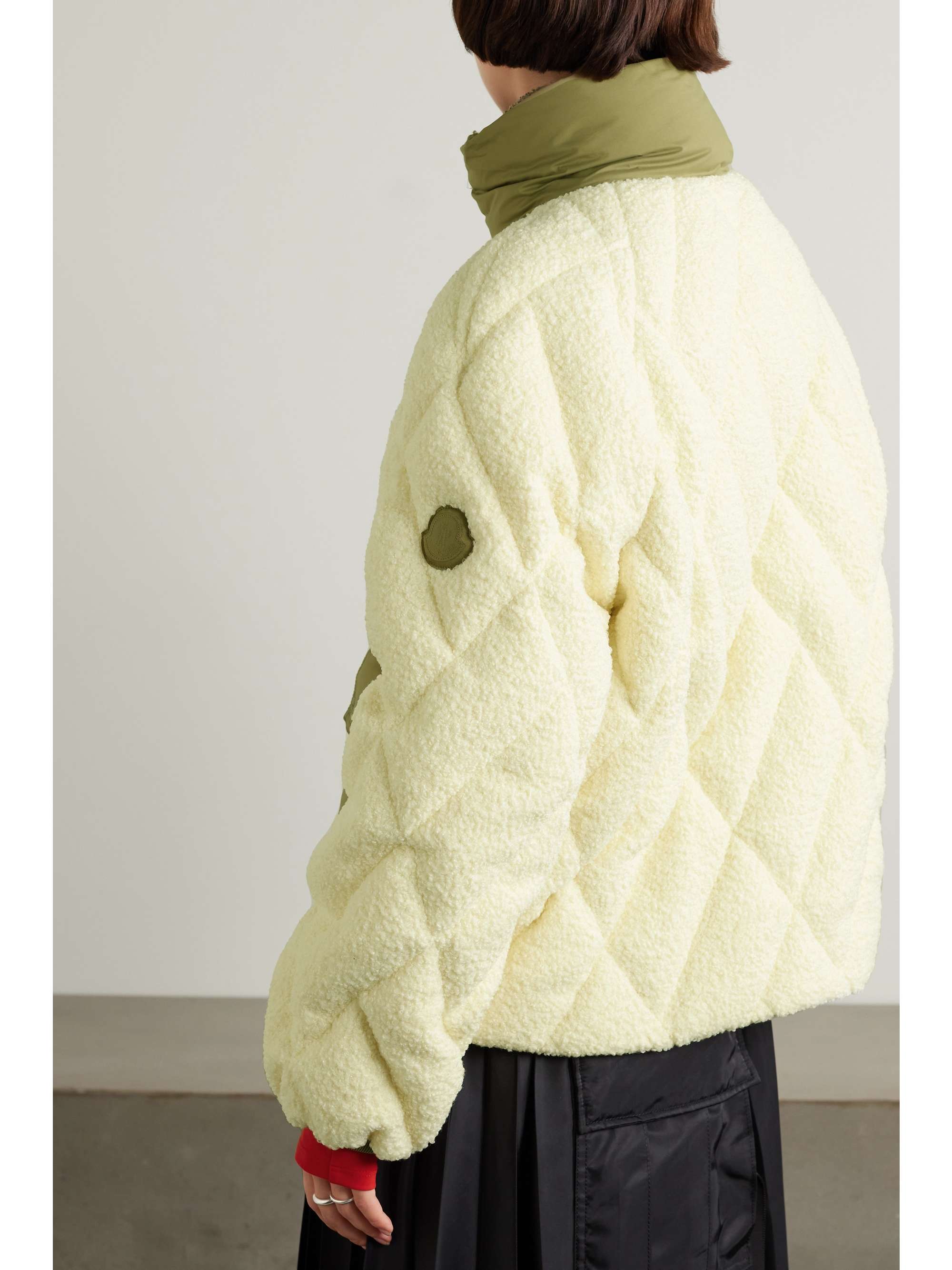 MONCLER Jonquille shell-trimmed quilted fleece down jacket MONCLER Jonquille shell-trimmed quilted fleece down jacket