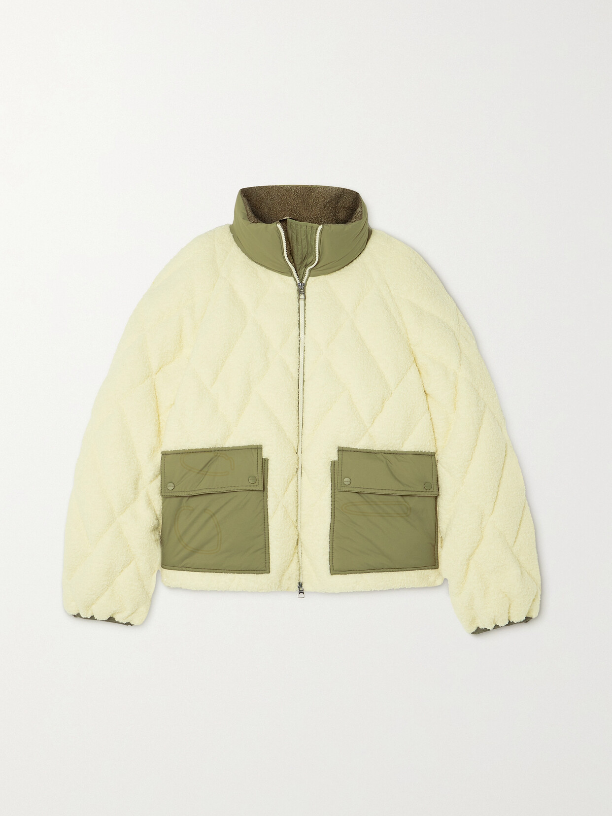 Moncler - Jonquille Shell-trimmed Quilted Fleece Down Jacket - Off-white