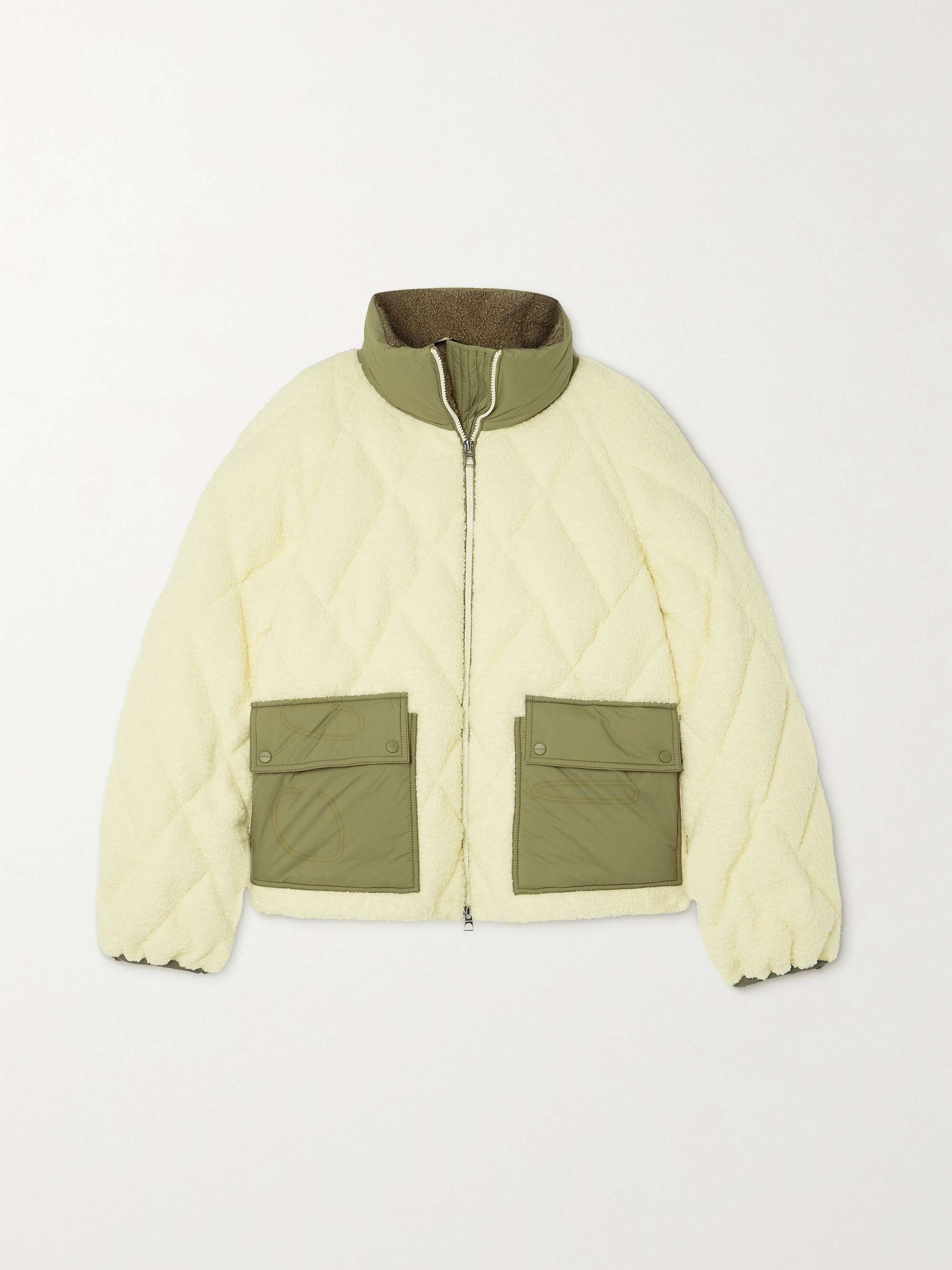 MONCLER Jonquille shell-trimmed quilted fleece down jacket | NET-A-PORTER