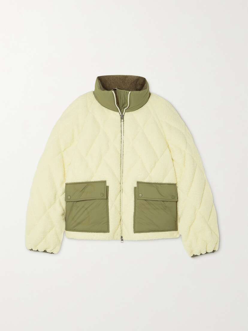 Moncler Jonquille Shell-trimmed Quilted Fleece Down Jacket