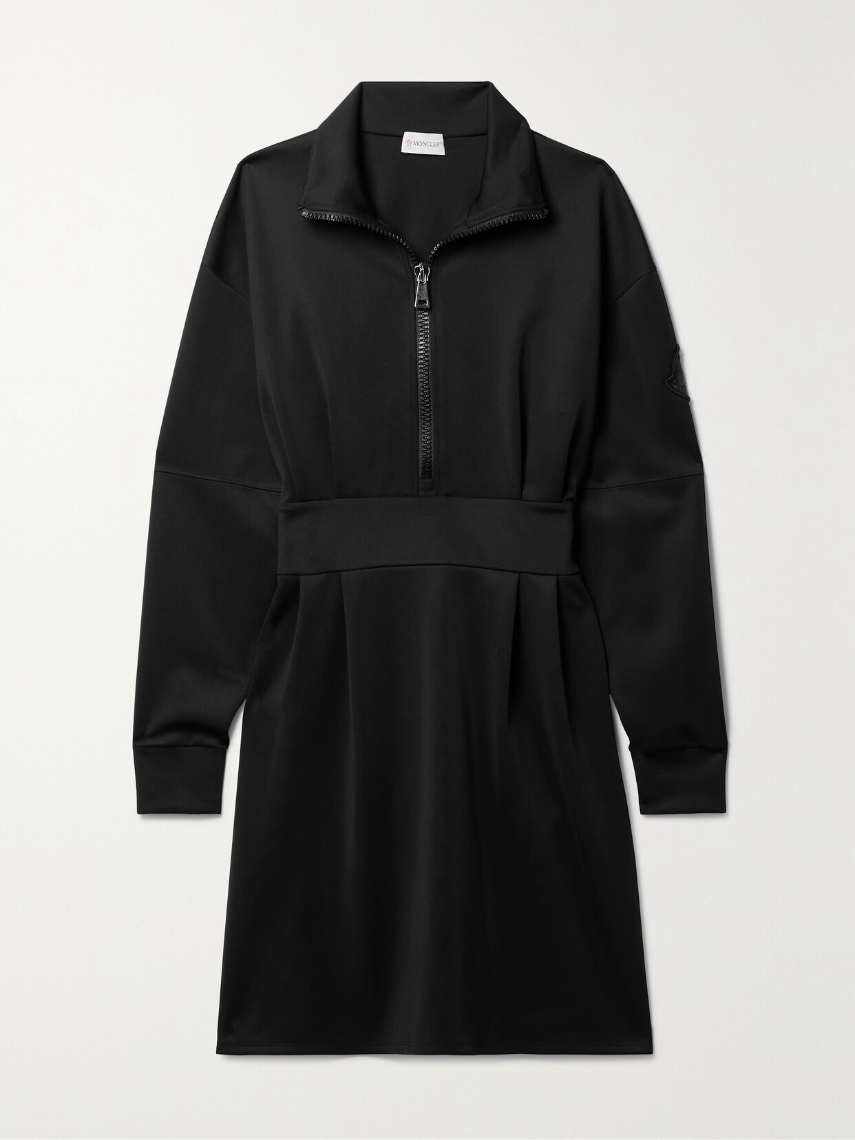 Moncler - Pleated Ponte Mini Dress - Black