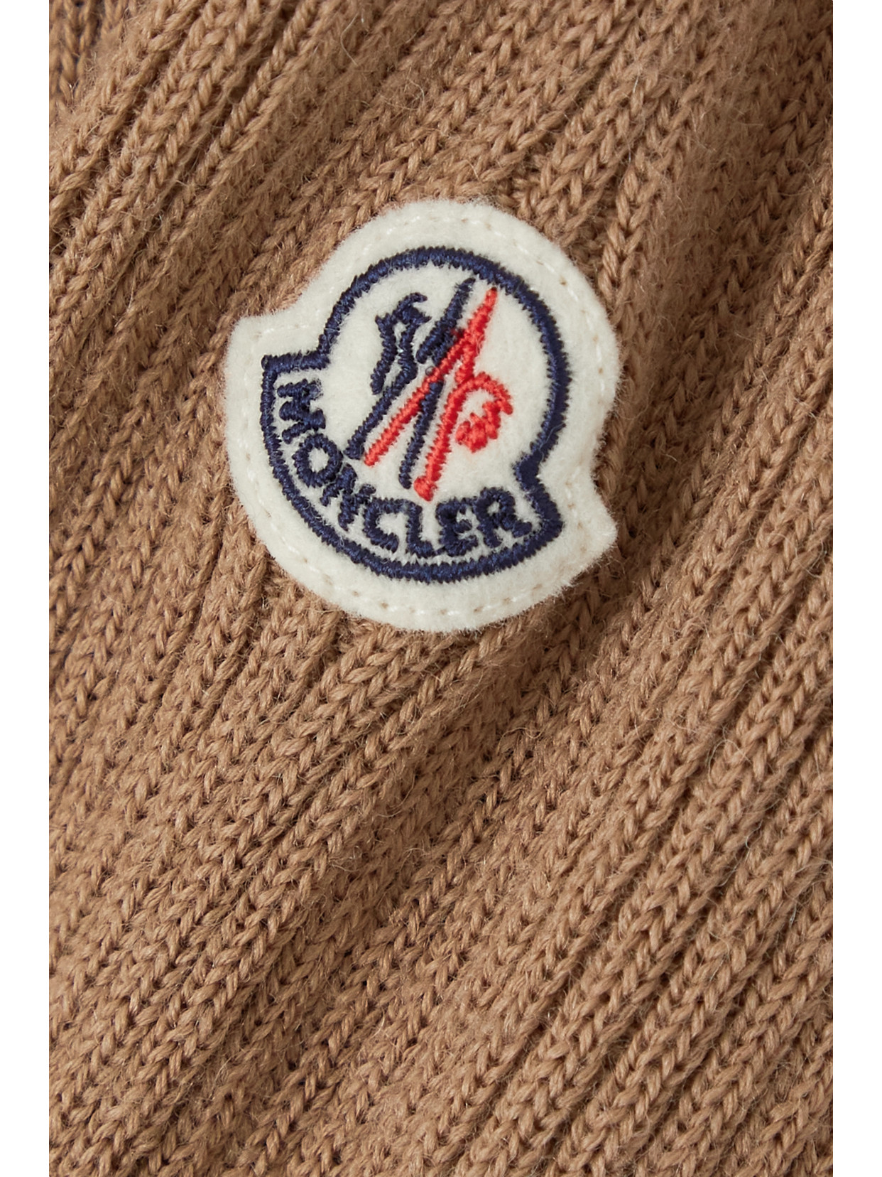 Moncler Long-sleeve Wool Knit Midi Sweater Dress In Brown
