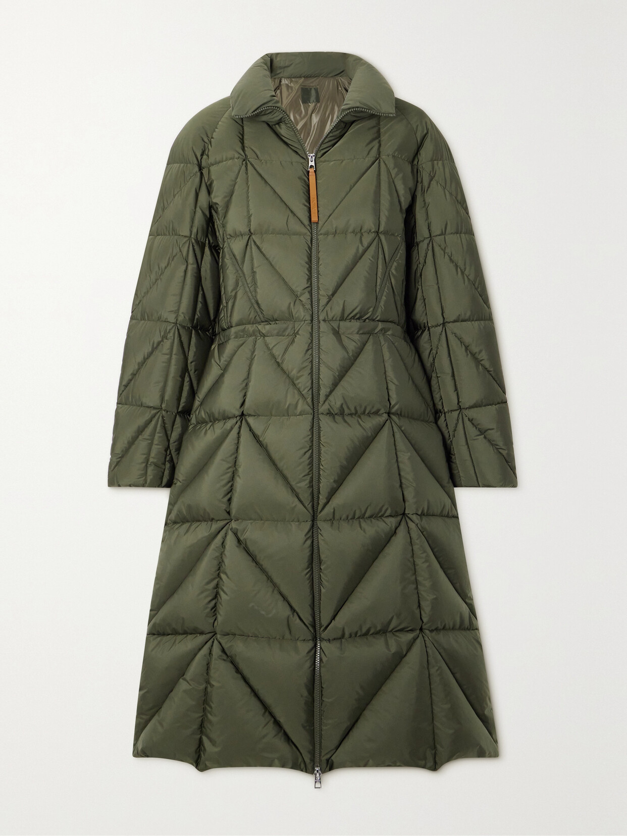 Moncler Cerise Long Coat In Green