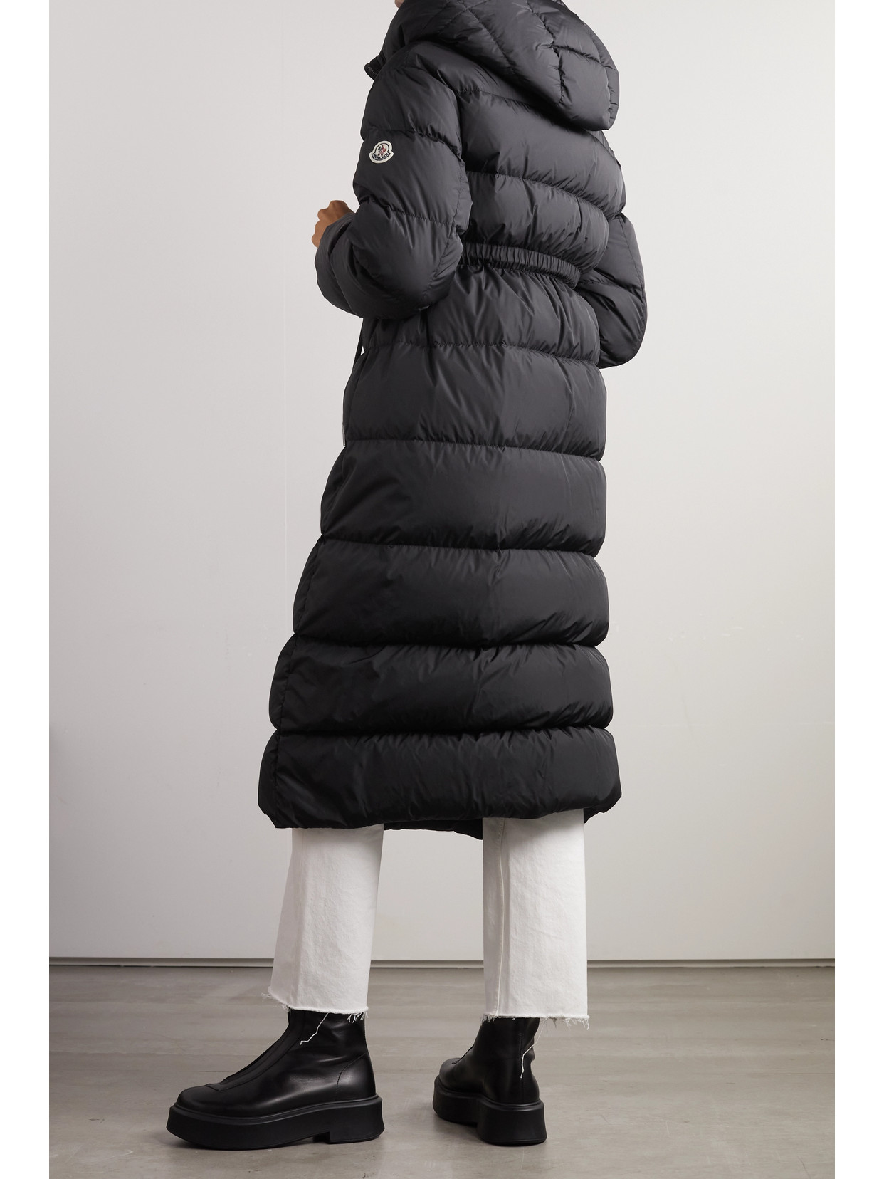 Shop Moncler Bondree Quilted Shell Down Hooded Coat In Black