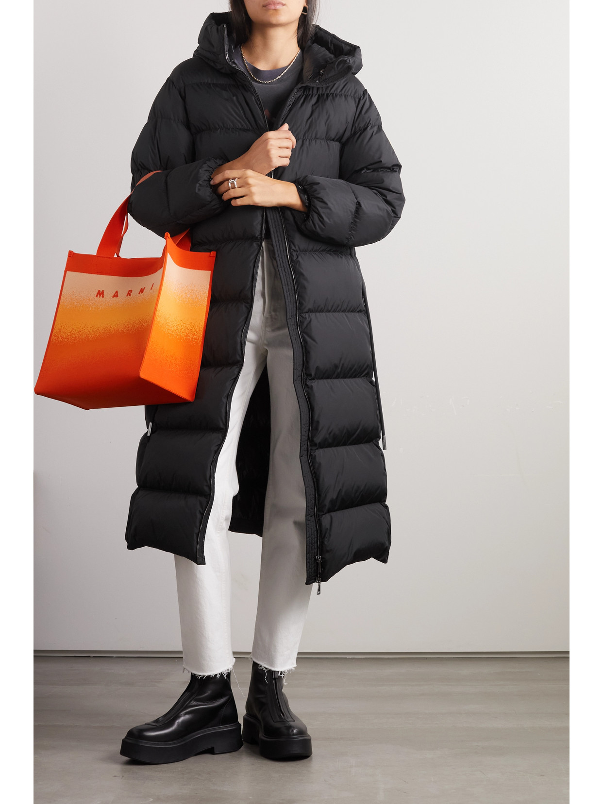 Shop Moncler Bondree Quilted Shell Down Hooded Coat In Black