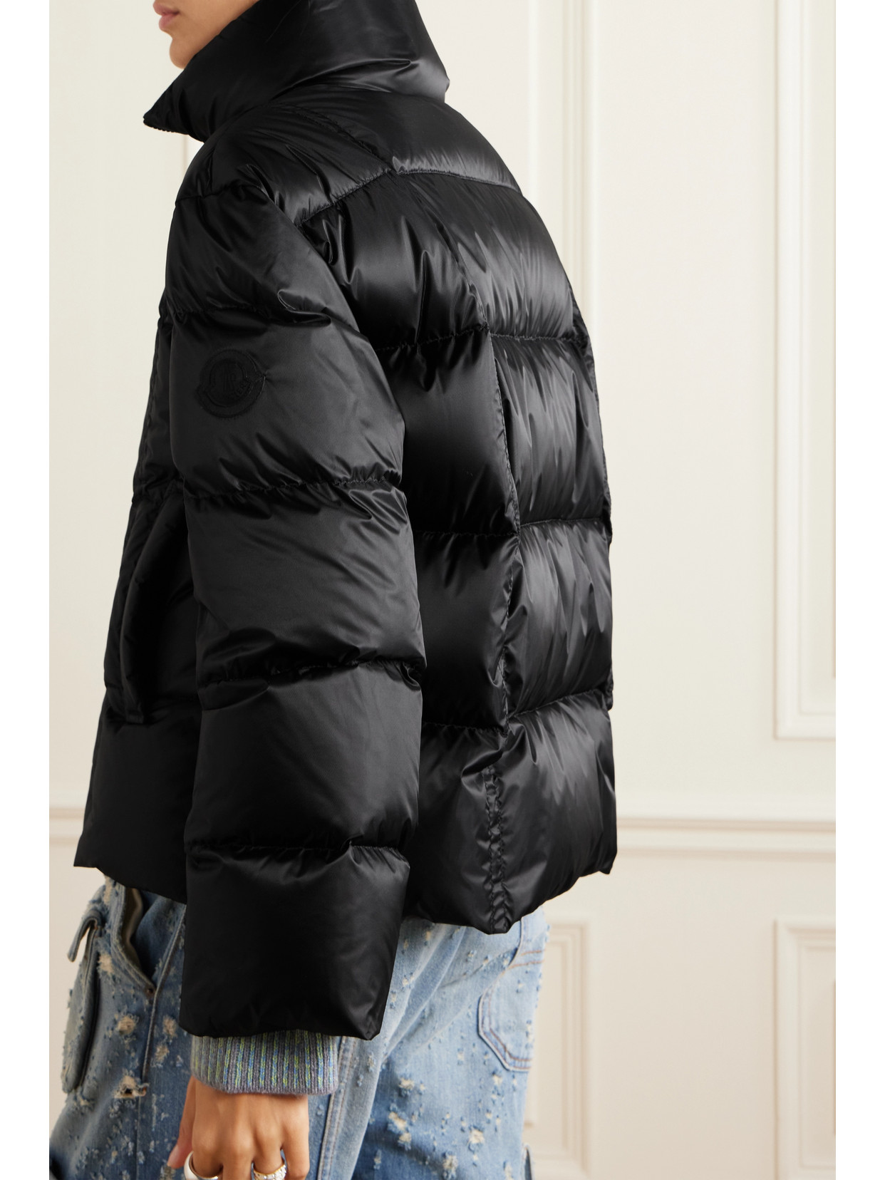 MONCLER BYRONE APPLIQUÉD QUILTED SHELL DOWN JACKET