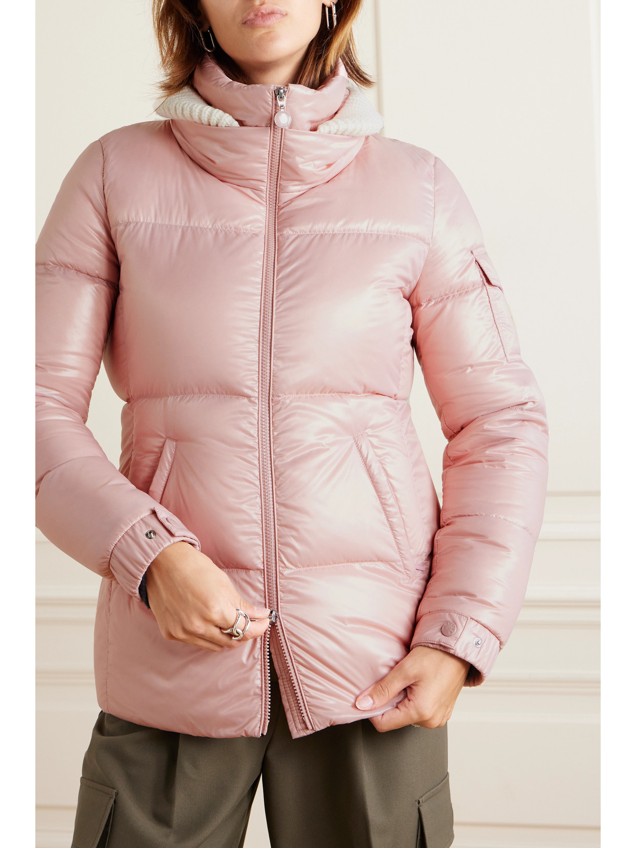 Moncler Vistule Quilted Shell Down Jacket In Pink