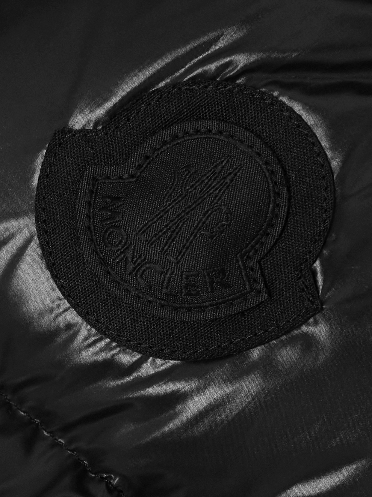 Appliquéd Quilted Padded Glossed-Shell Down Jacket