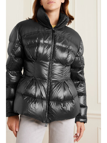 Moncler Appliquéd quilted padded glossed-shell down jacket