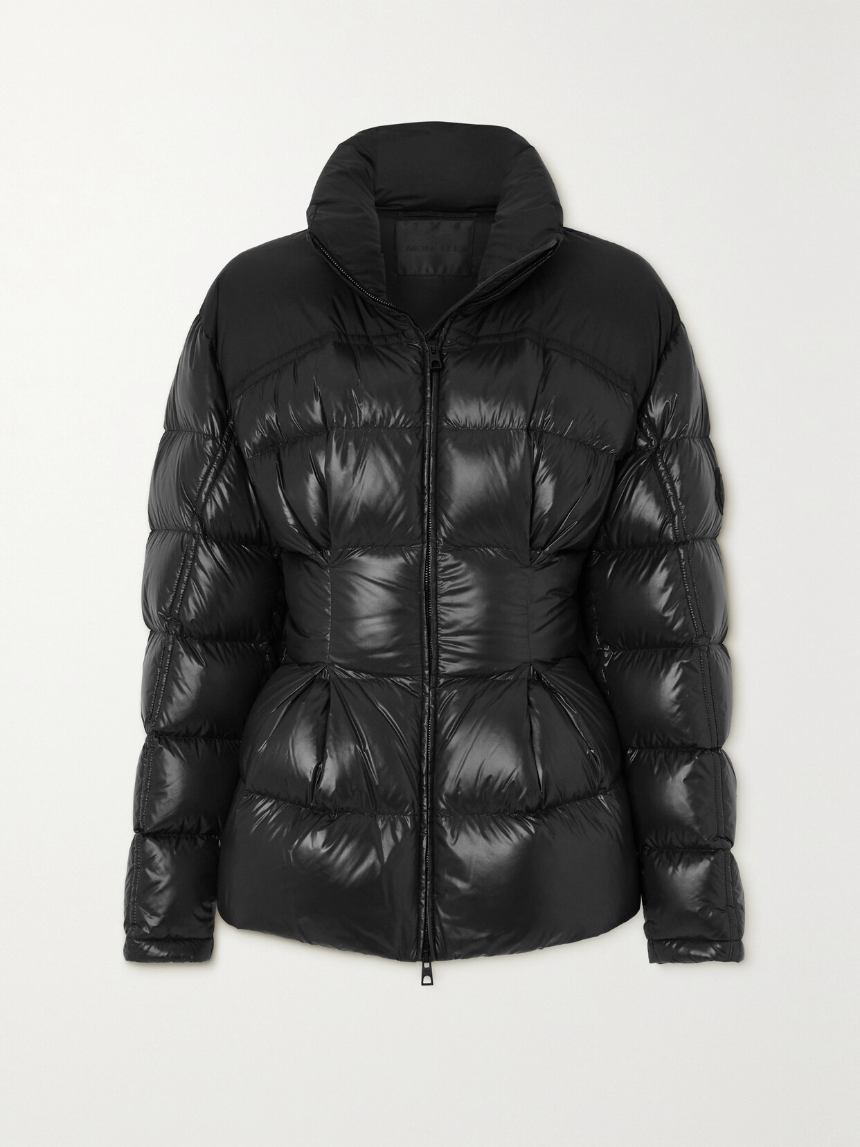 Moncler - Appliquéd Quilted Padded Glossed-shell Down Jacket - Black