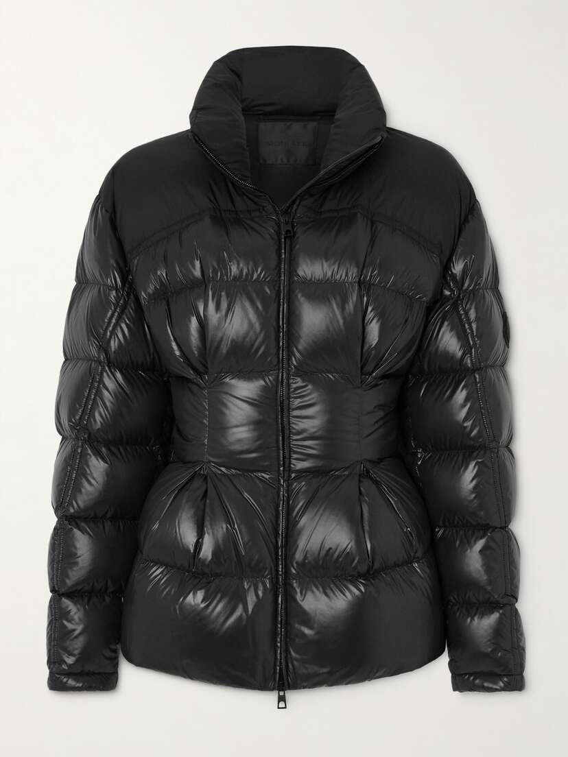 Moncler Appliquéd Quilted Padded Glossed-shell Down Jacket