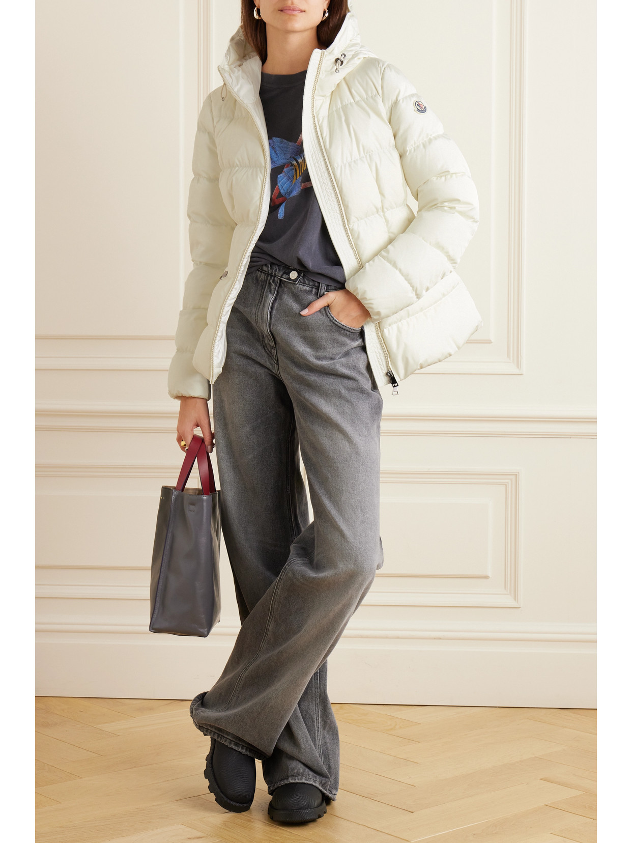 Moncler Avoce Hooded Quilted Shell Down Jacket In White