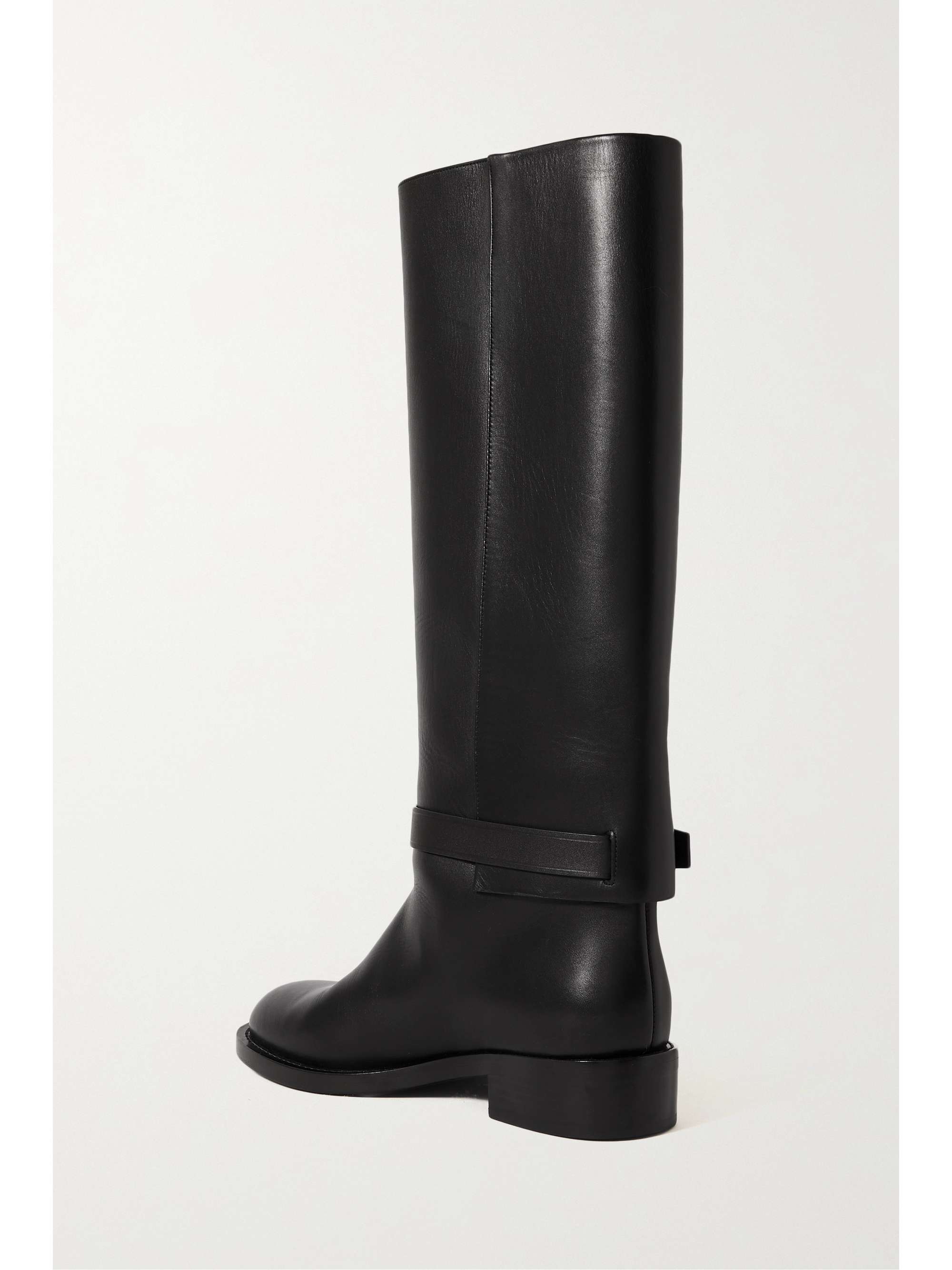 BURBERRY Buckled leather knee boots