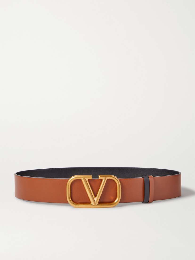 Valentino Garavani Vlogo Reversible Leather Belt