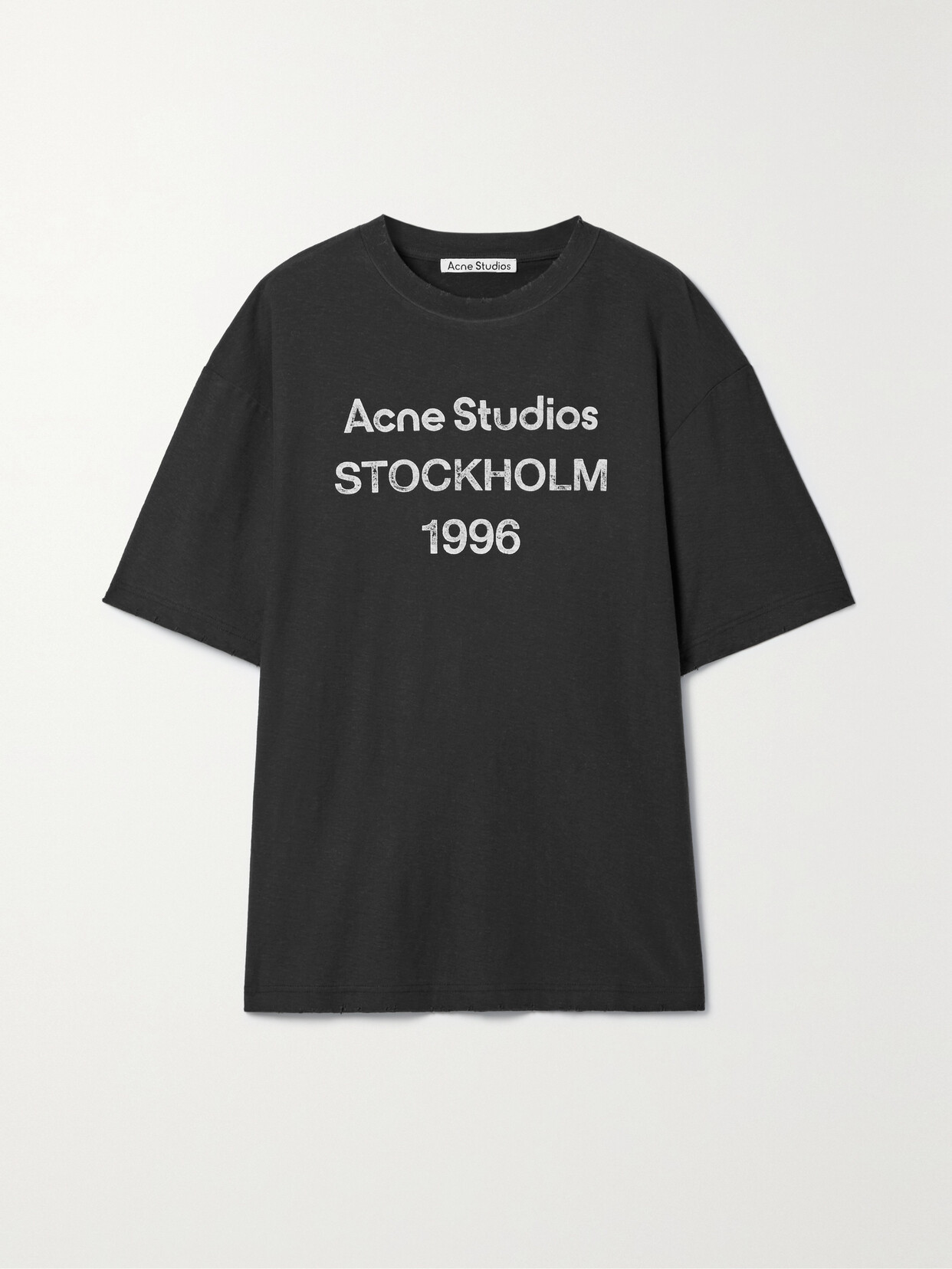 Acne Studios - Oversized Distressed Print Cotton And Hemp-blend Jersey T-shirt - Black