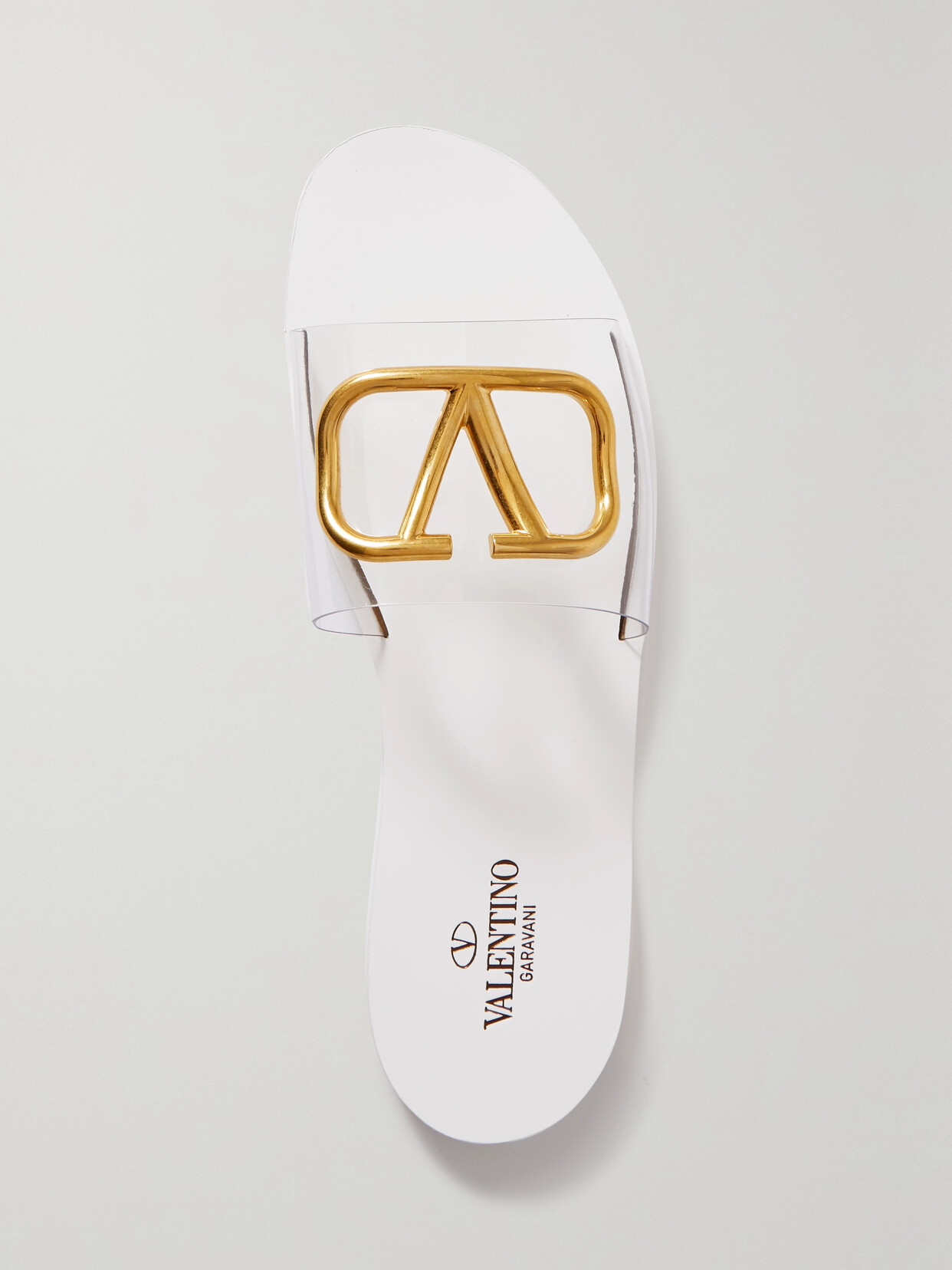 Valentino Garavani Vlogo Embellished Pvc And Leather Slides