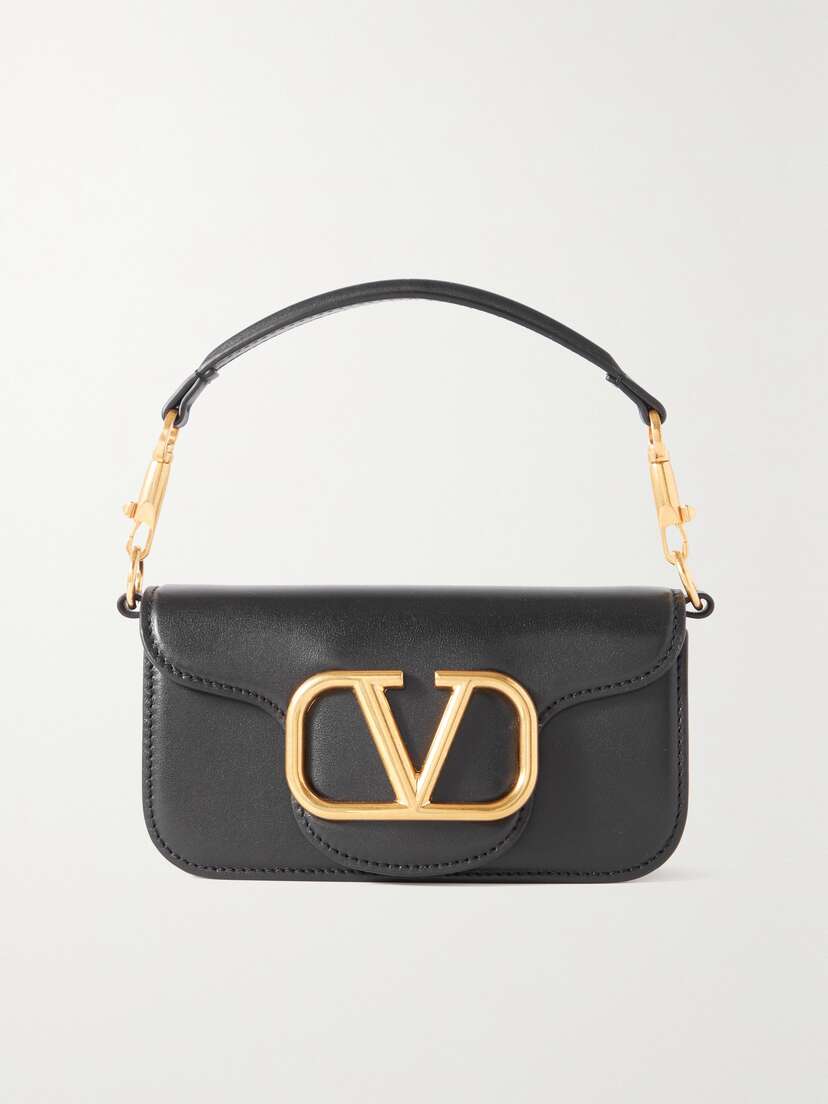 Valentino Garavani Vlogo Leather Shoulder Bag
