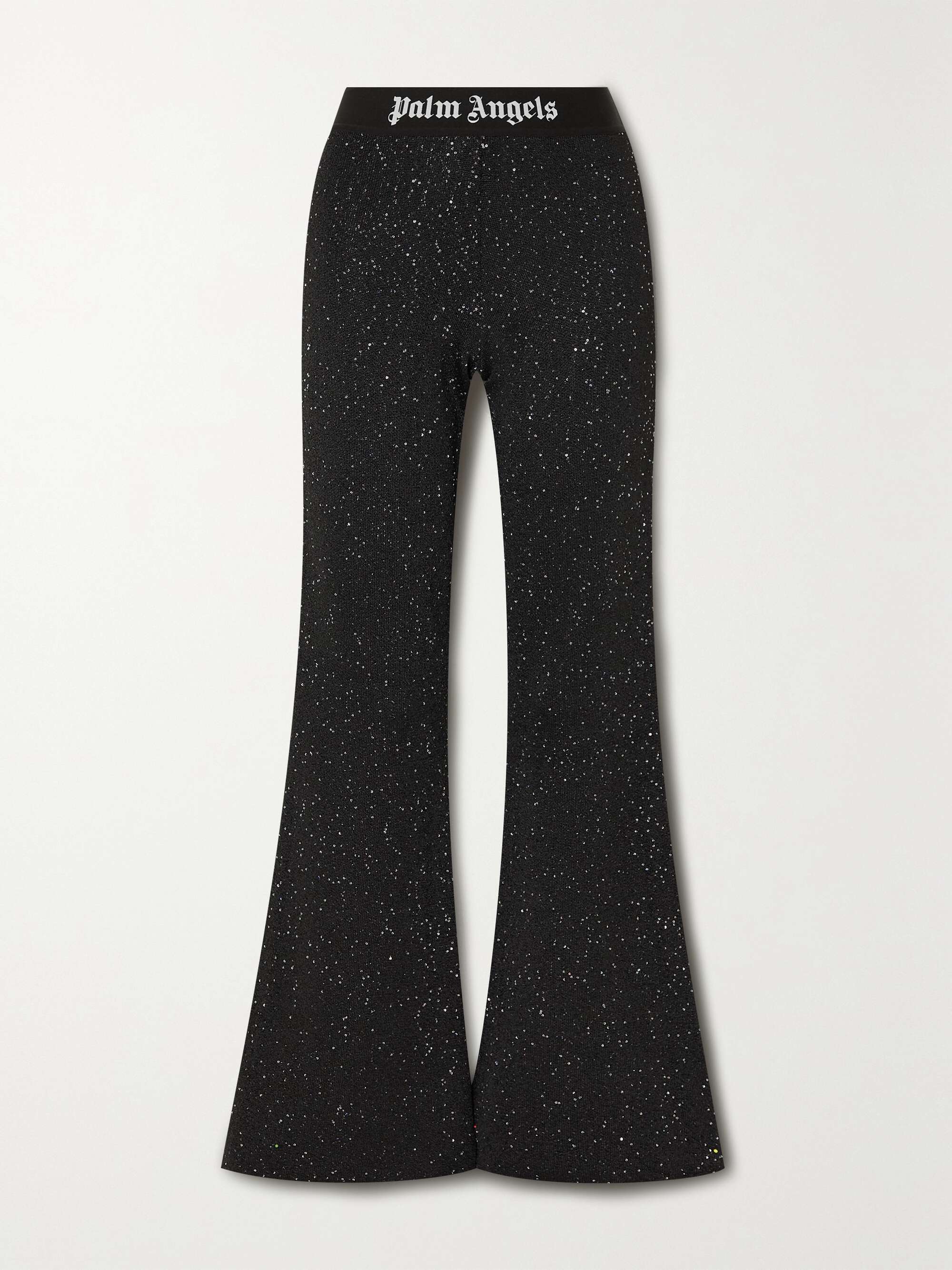 PALM ANGELS Soiree sequined knitted flared pants