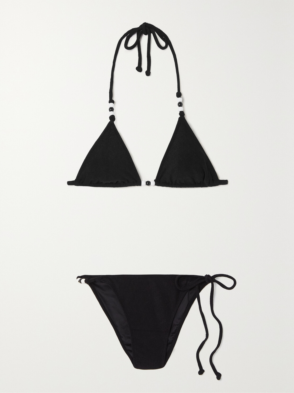 Faithfull The Brand - + Net Sustain San Marco Stretch-terry Triangle Halterneck Bikini - Black