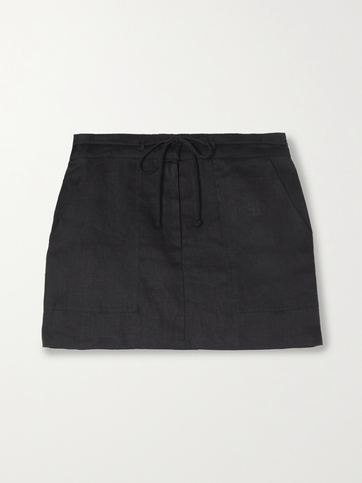 Faithfull The Brand + Net Sustain Laurelei Belted Linen Mini Skirt - Black