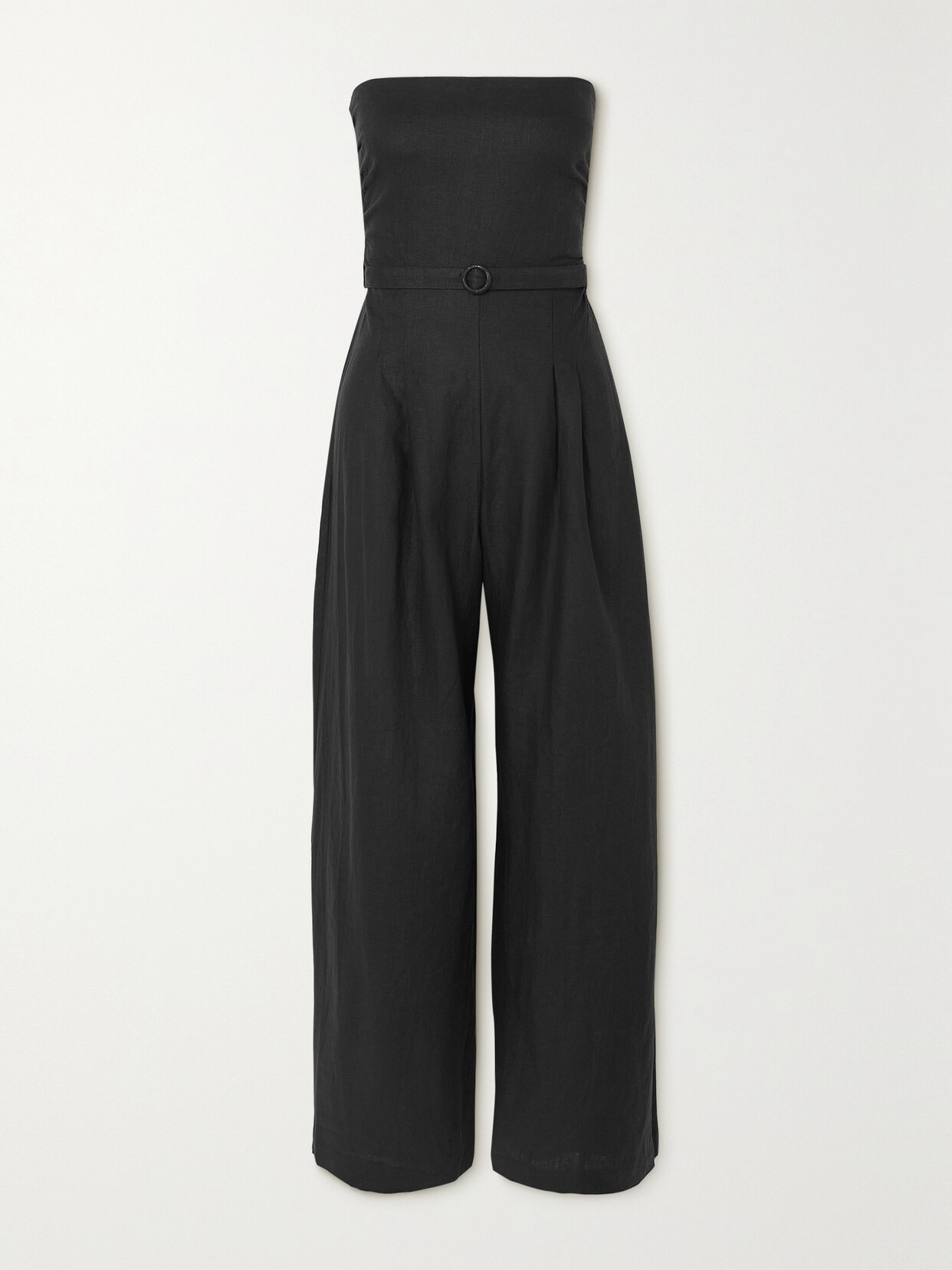 Faithfull The Brand - Alegrias Strapless Belted Linen Jumpsuit - Black