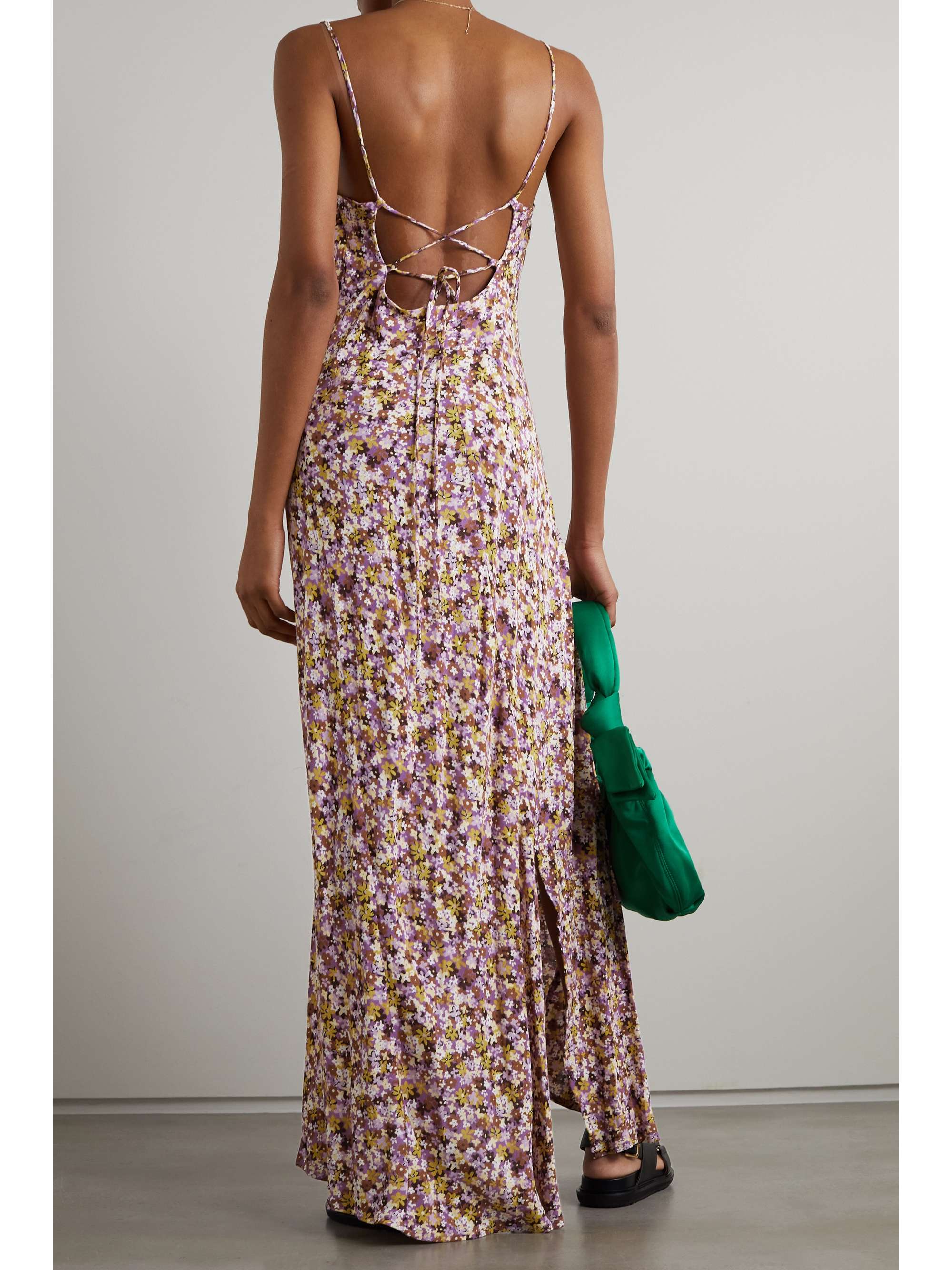 FAITHFULL Lusia draped floral-print crepe maxi dress