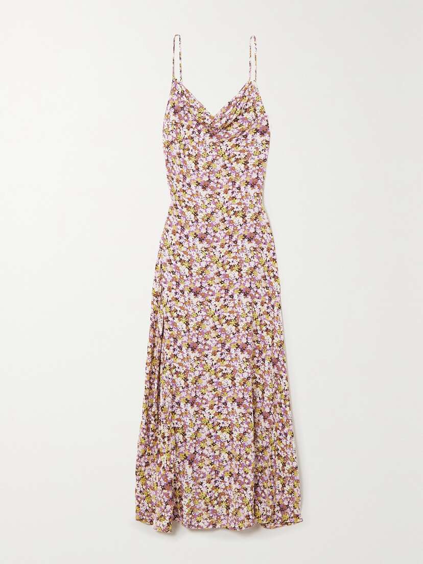 Faithfull + Net Sustain Lusia Draped Floral-print Lenzing™ Ecovero™ Crepe Maxi Dress - xx large