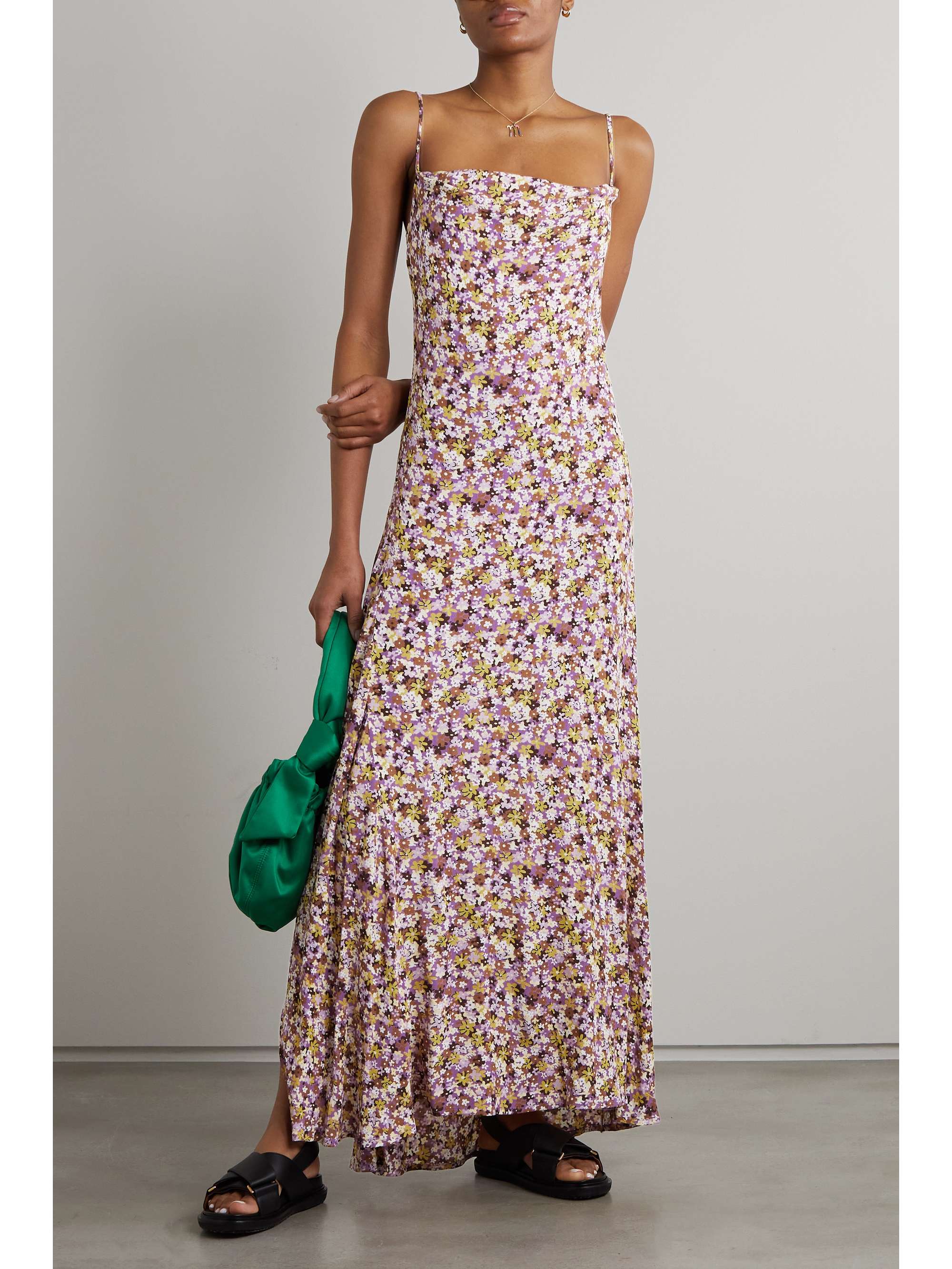 FAITHFULL Lusia draped floral-print crepe maxi dress