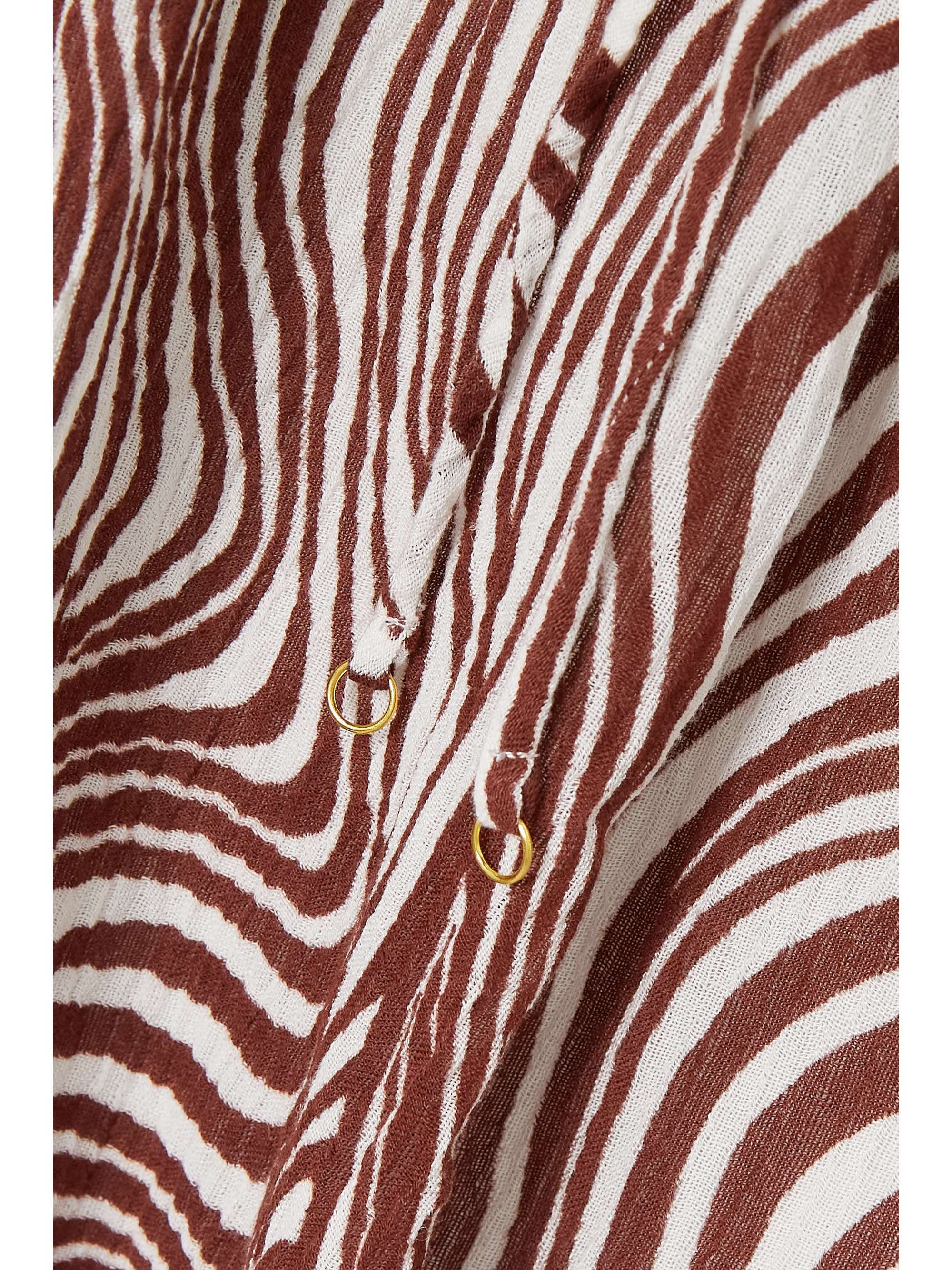 FAITHFULL THE BRAND + NET SUSTAIN Constance openback zebraprint crinkled linenblend mini