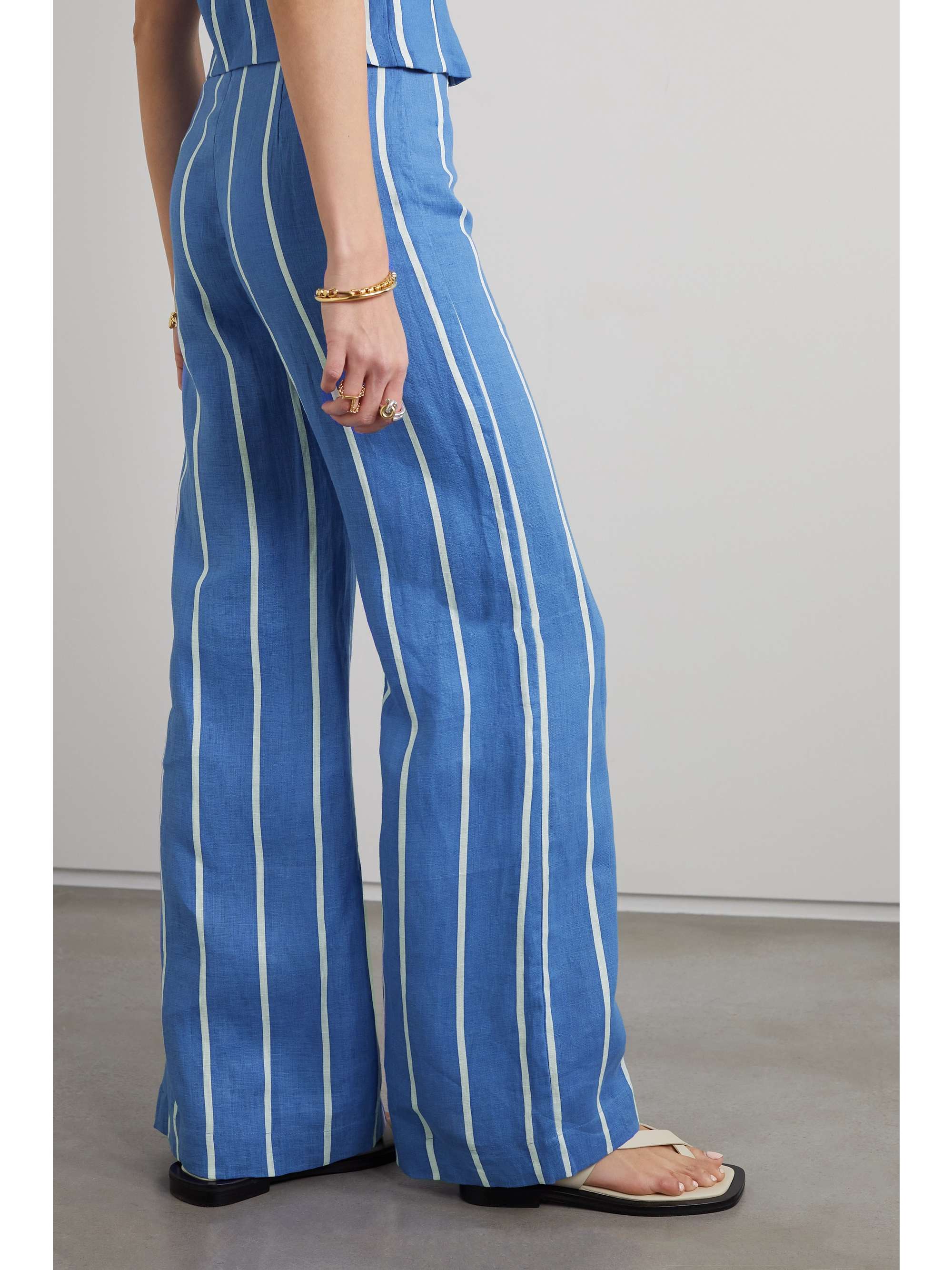 FAITHFULL La Plage De Mau striped linen flared pants
