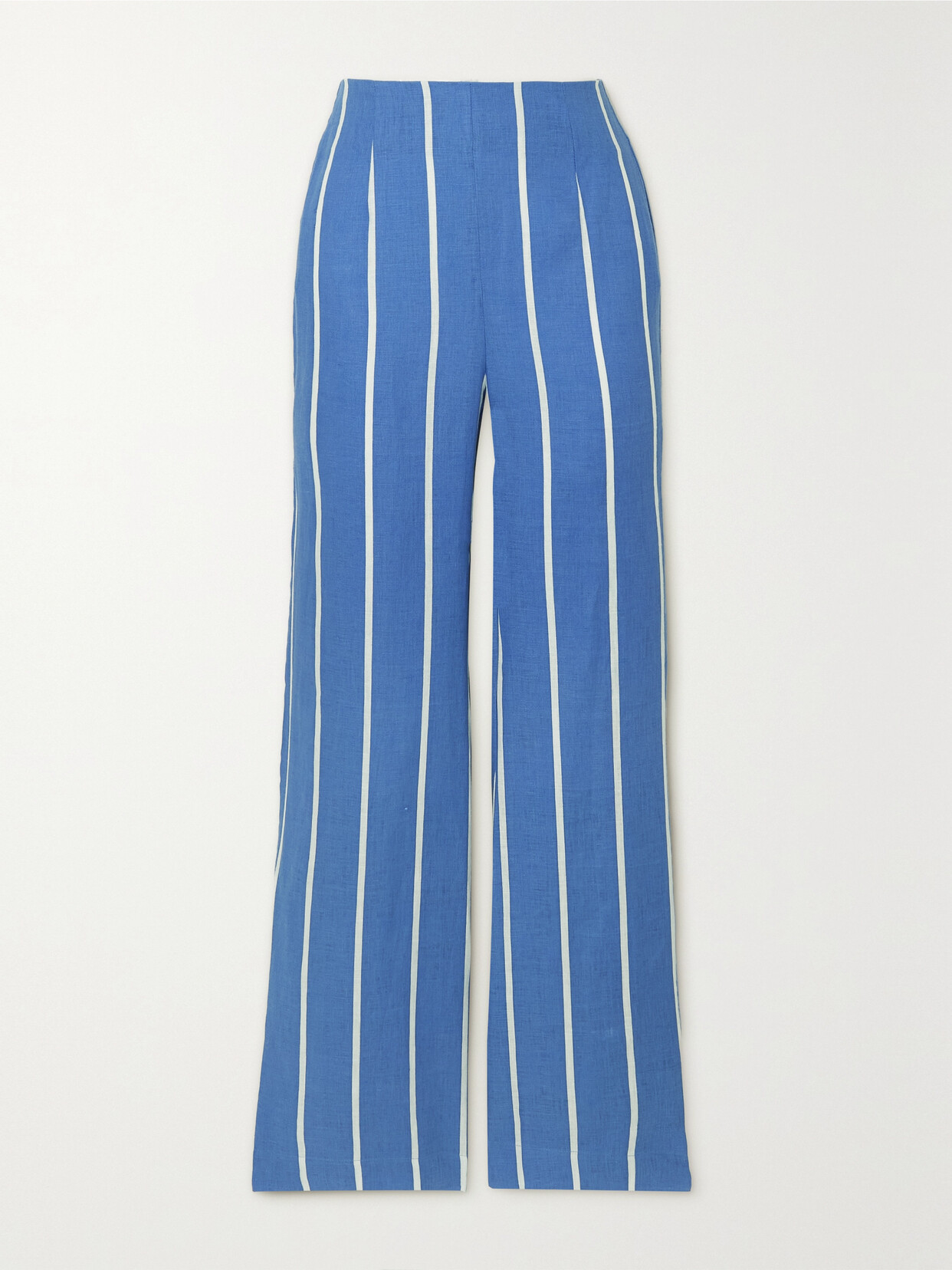 Faithfull The Brand - La Plage De Mau Striped Linen Flared Pants - Blue