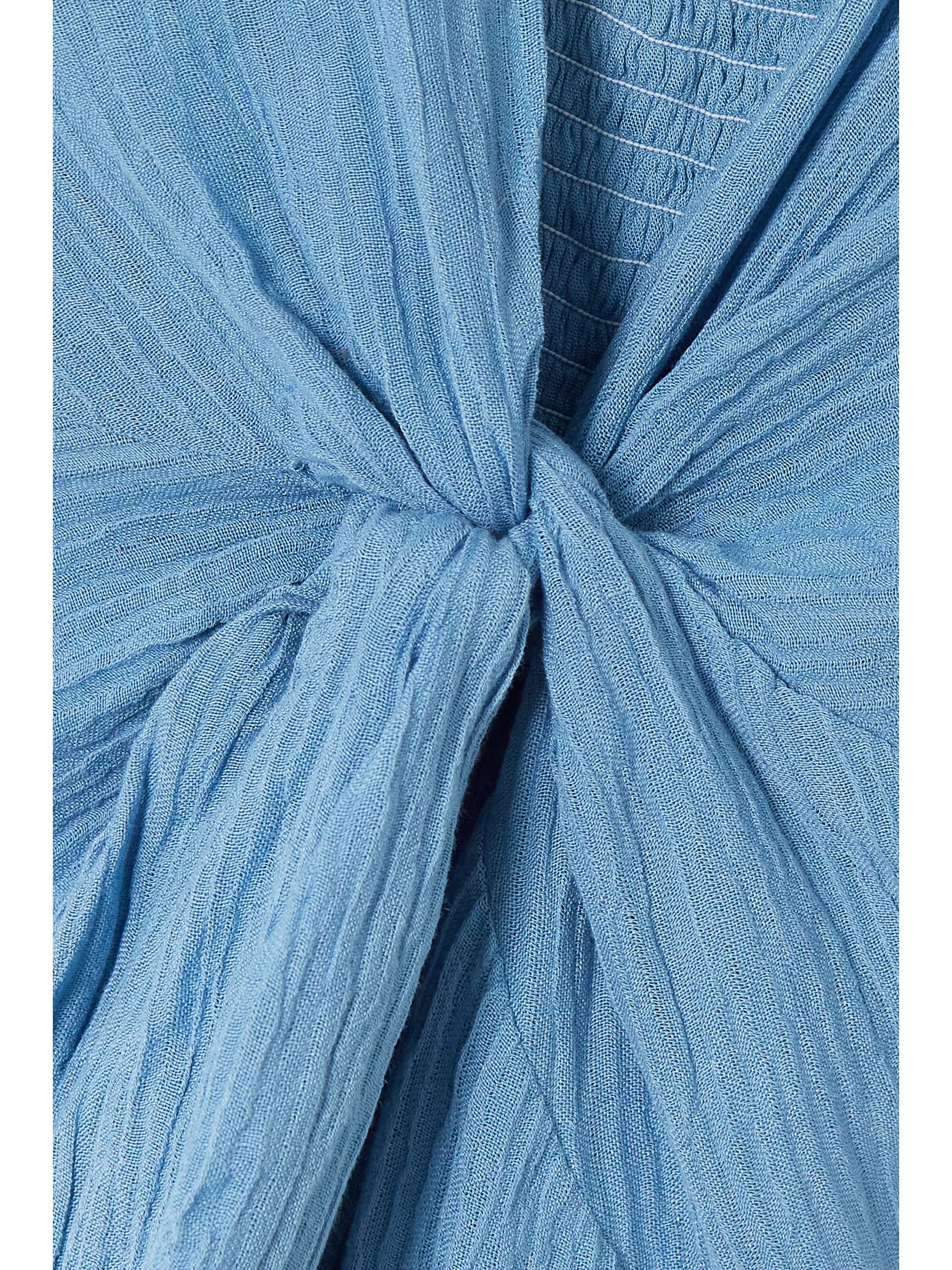 FAITHFULL Verona twist-front crinkled linen-blend midi dress