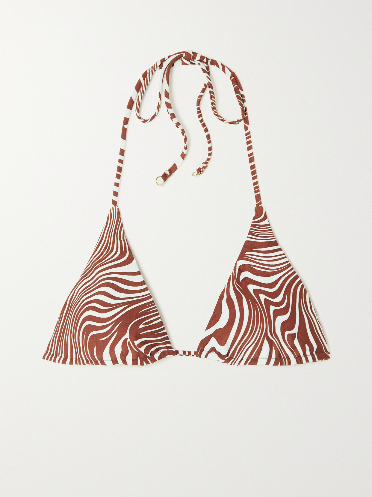 Faithfull The Brand - Lattea Zebra-print Stretch-econyl Triangle Bikini Top - Brown