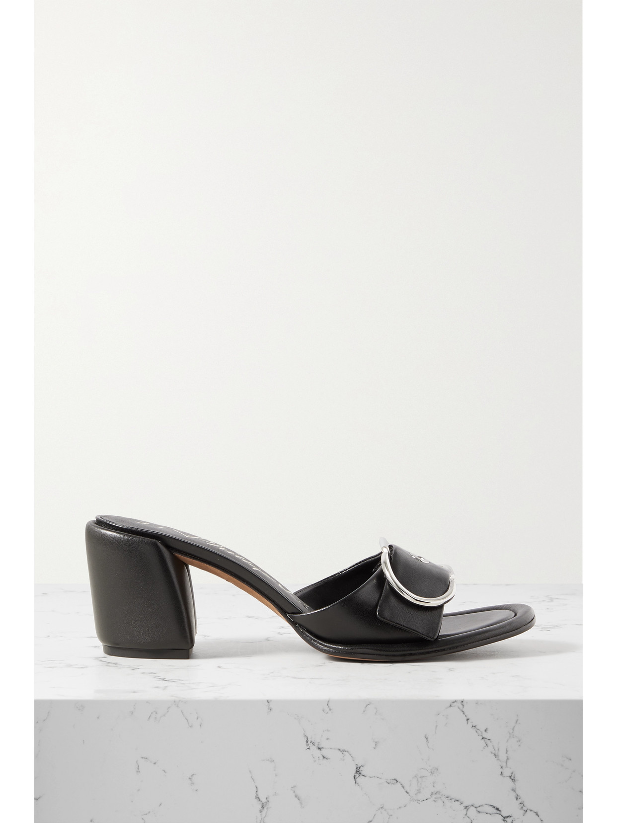 3.1 Phillip Lim Naomi Buckle Mule Sandals In Black