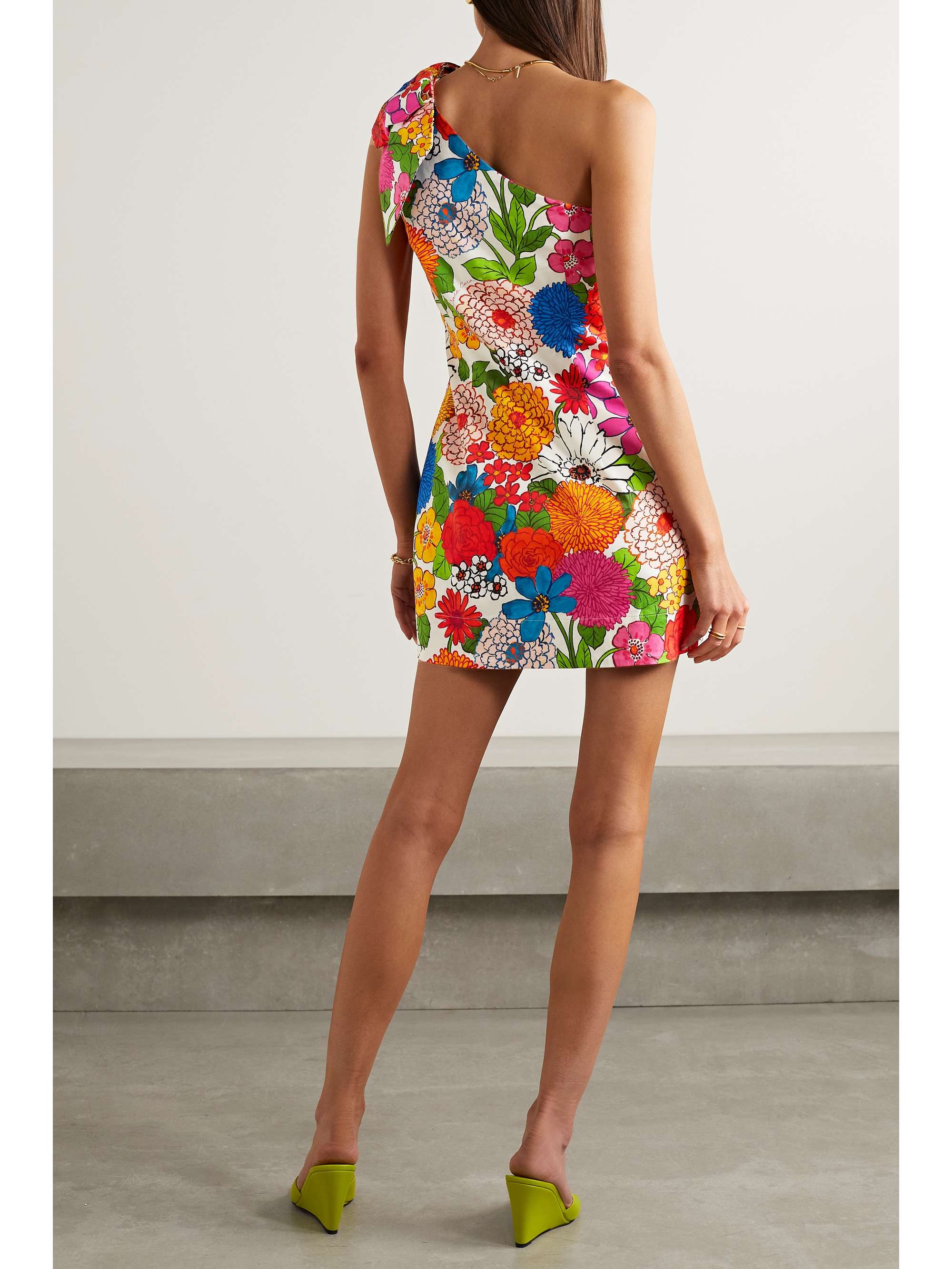 CARA CARA Edie one-shoulder floral-print cotton-sateen mini dress