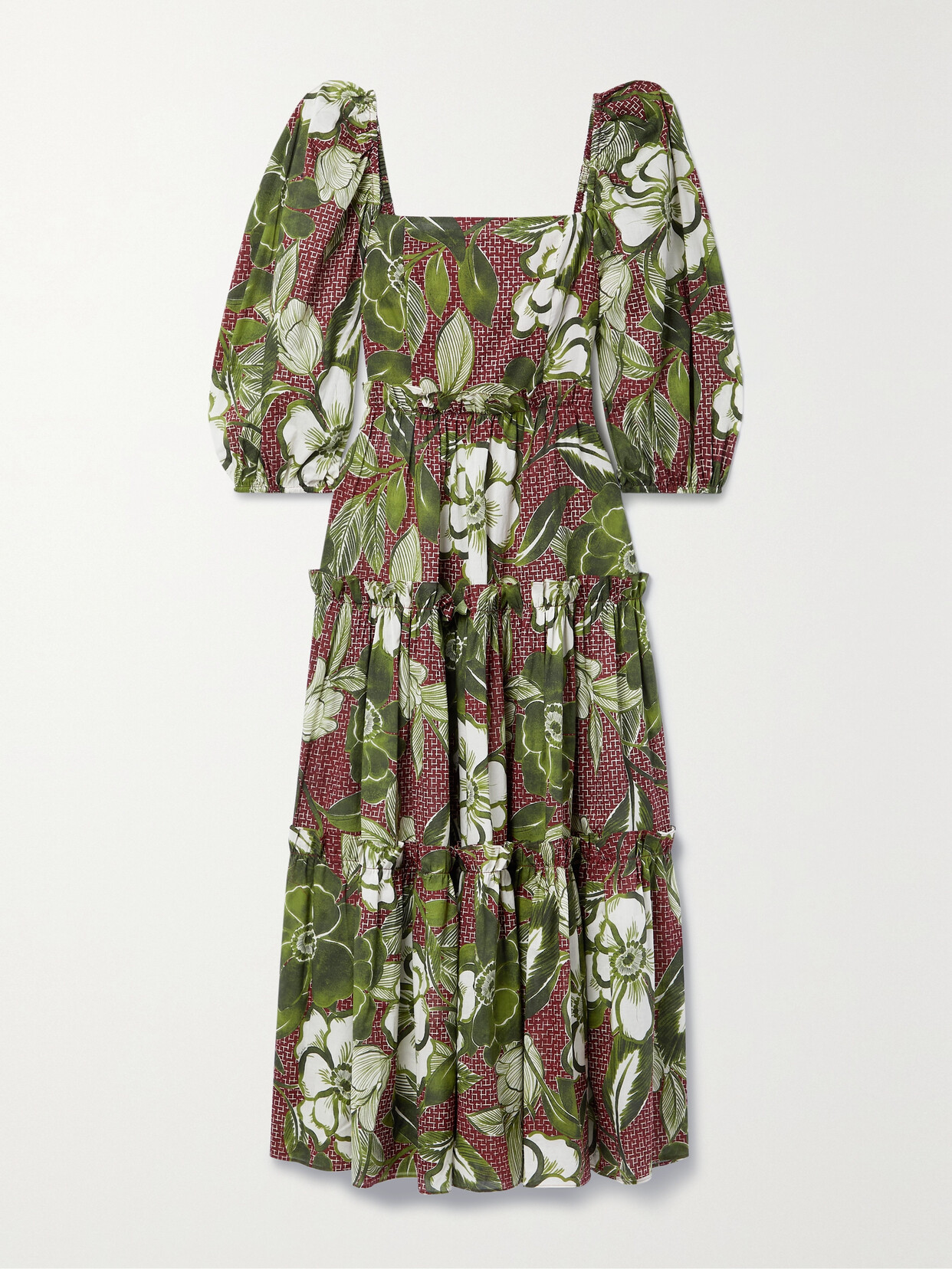 Cara Cara - Oriana Tiered Floral-print Cotton-voile Midi Dress - Multi