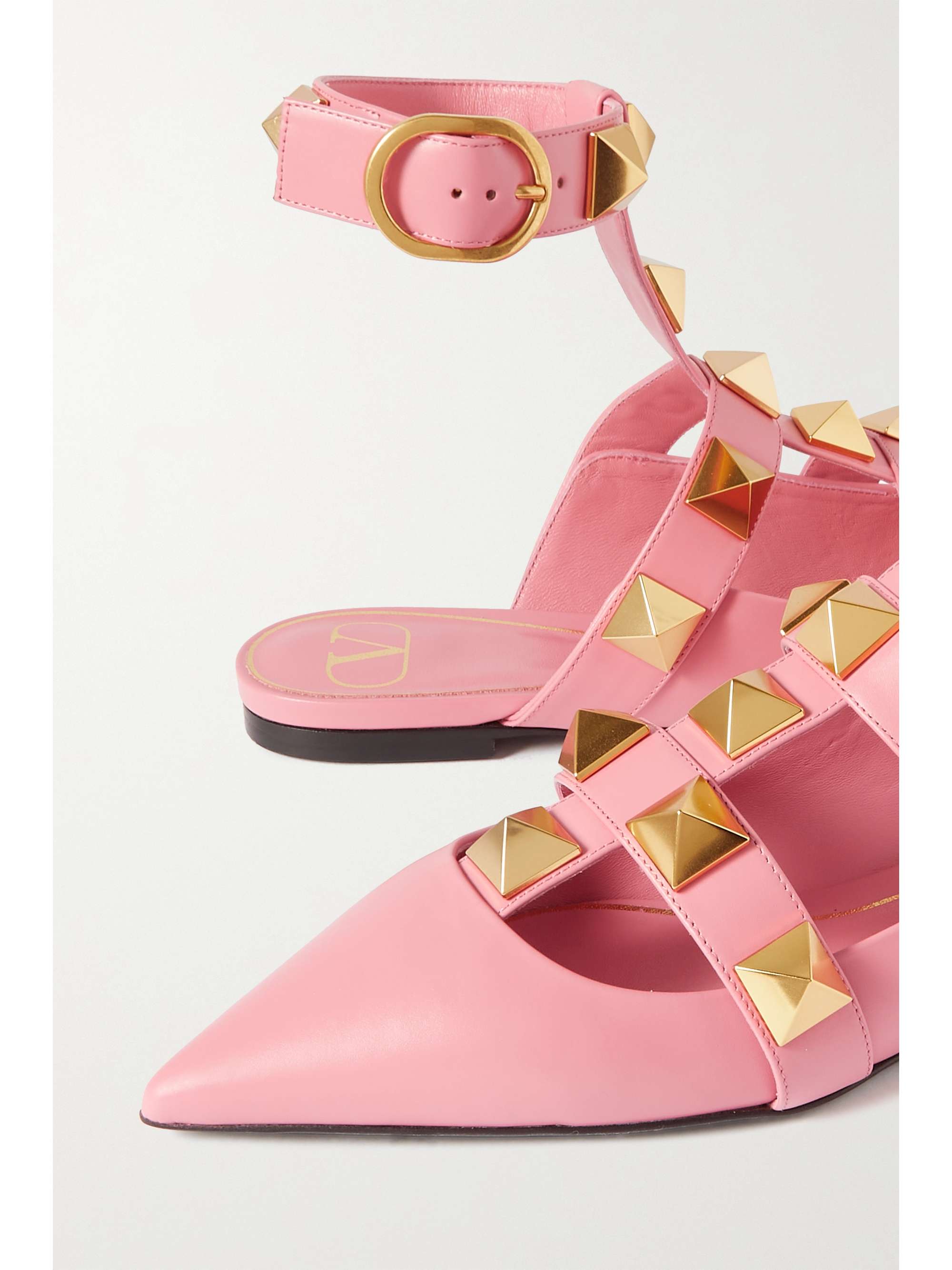 VALENTINO GARAVANI Valentino Garavani Roman Stud leather point-toe flats