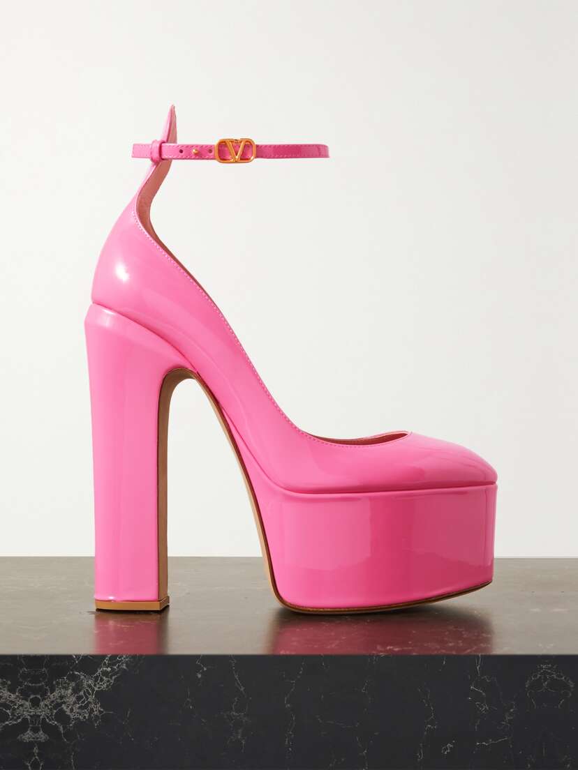 Valentino Garavani — Tan-Go 155 patent-leather platform pumps
