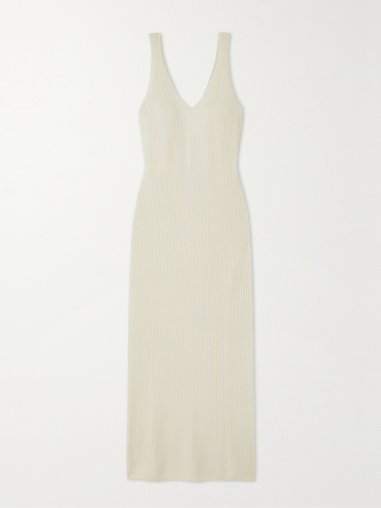 Arch4 + Net Sustain Viola Ribbed Silk And Cashmere-blend Midi Dress - Ecru