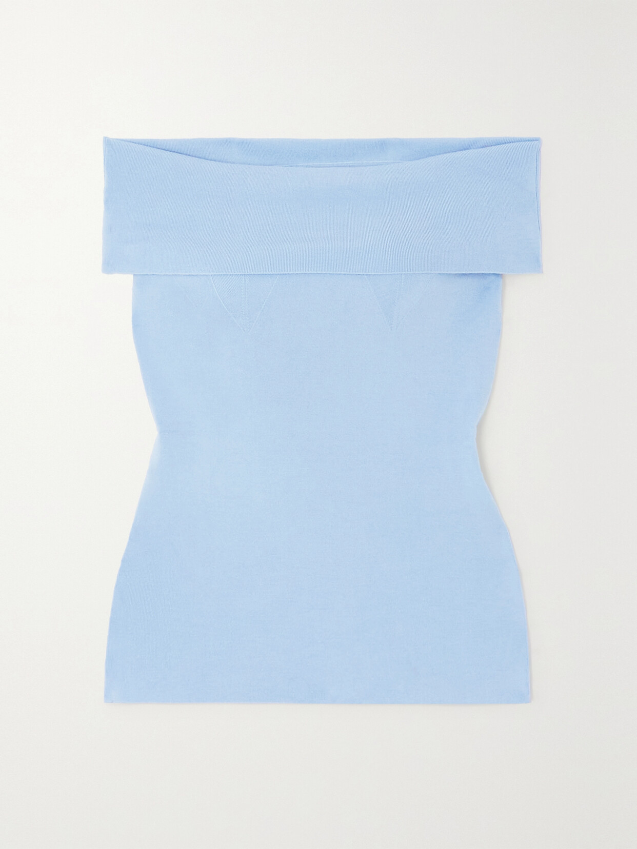 Arch4 - Salt Lake Off-the-shoulder Silk And Cashmere-blend Top - Blue