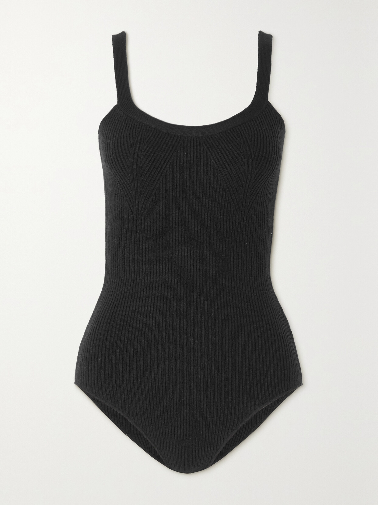Arch4 + Net Sustain Las Vegas Ribbed Cashmere Bodysuit - Black