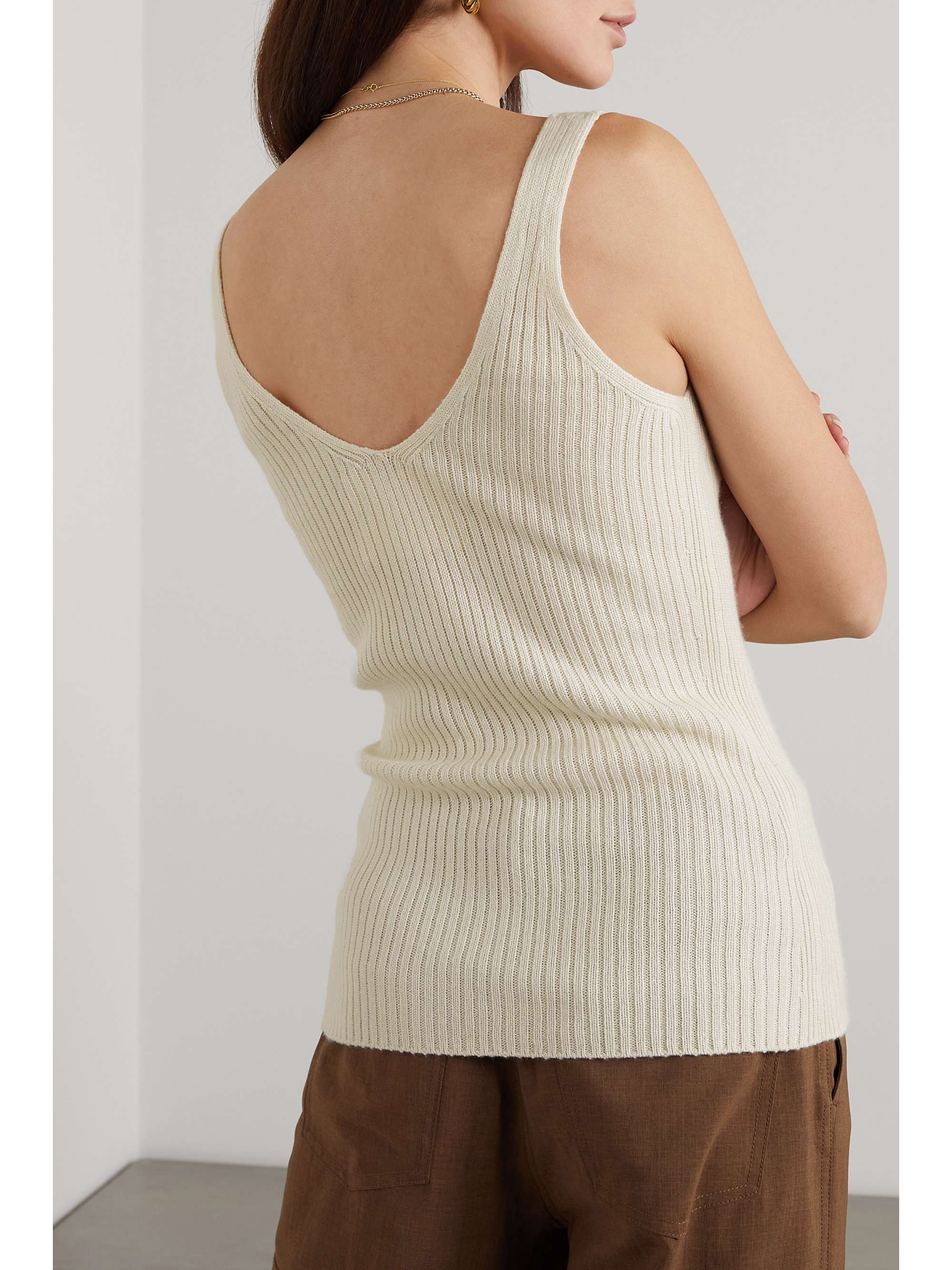ARCH4 New Apple Ford ribbed silk and cashmere-blend tank