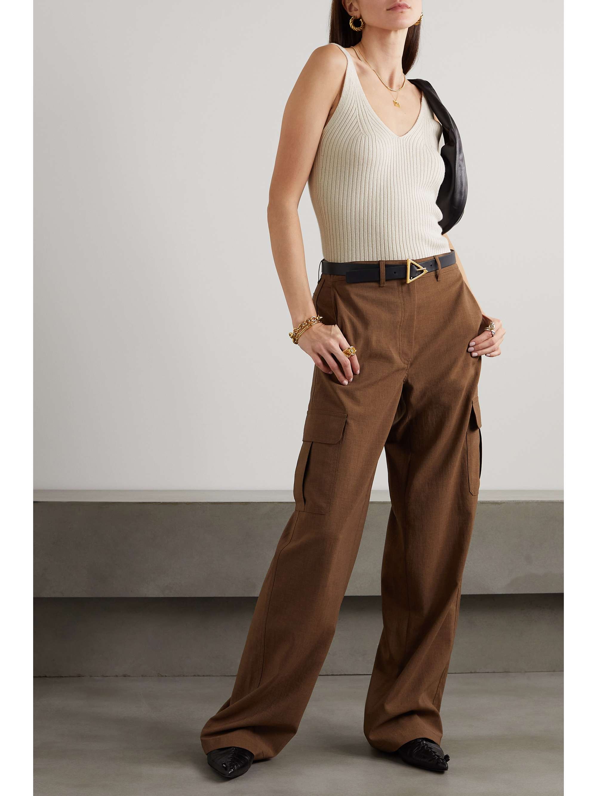 ARCH4 New Apple Ford ribbed silk and cashmere-blend tank
