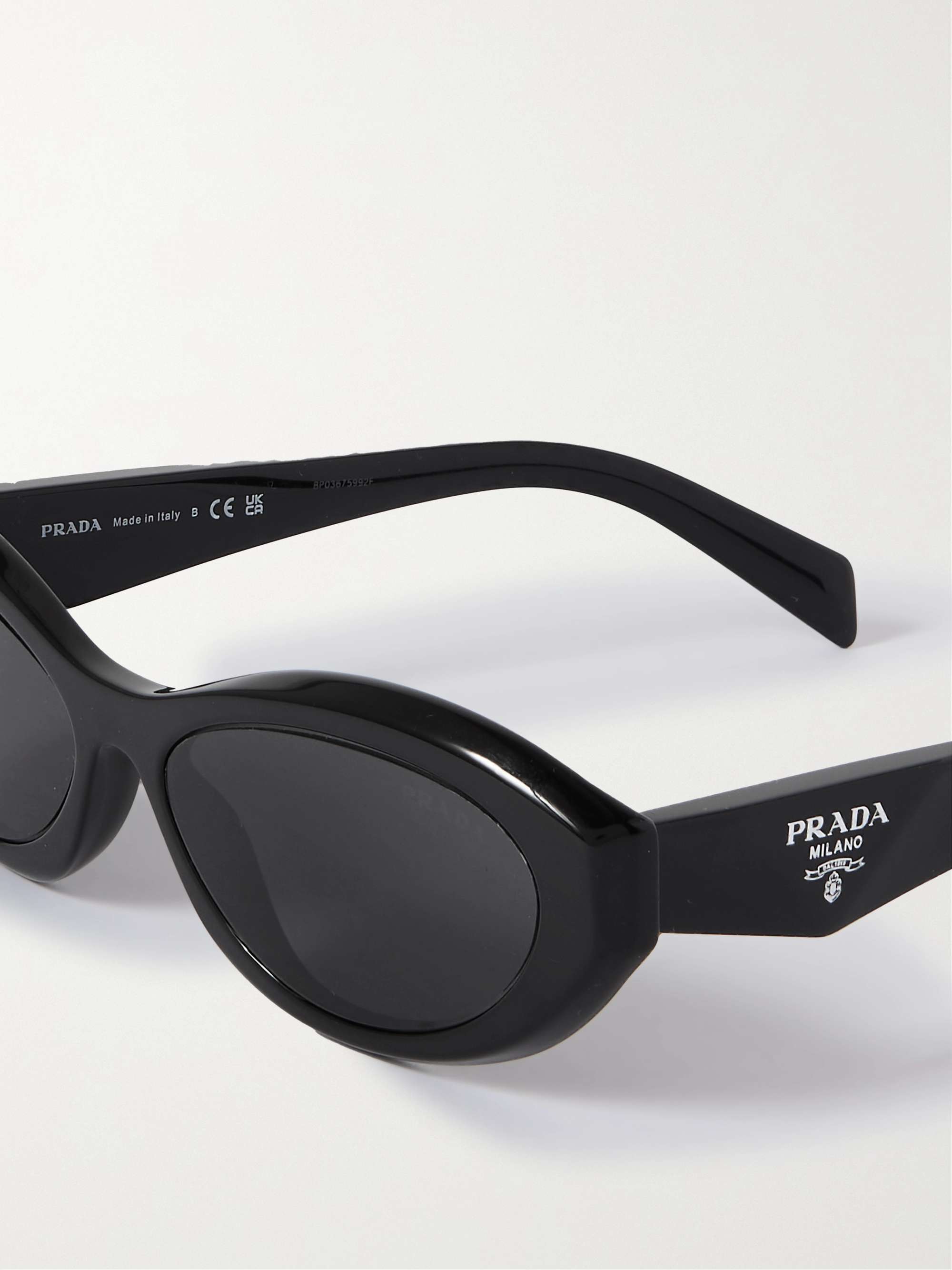 PRADA EYEWEAR Oval-frame acetate sunglasses | NET-A-PORTER