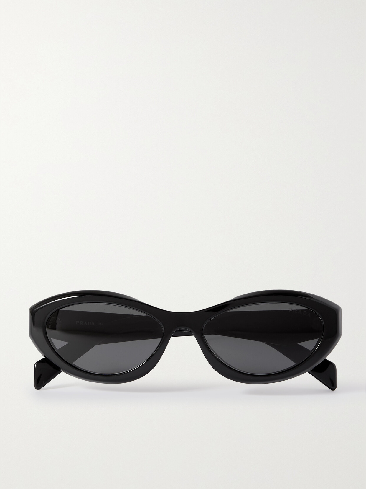 PRADA EYEWEAR - Oval-frame Acetate Sunglasses - Black